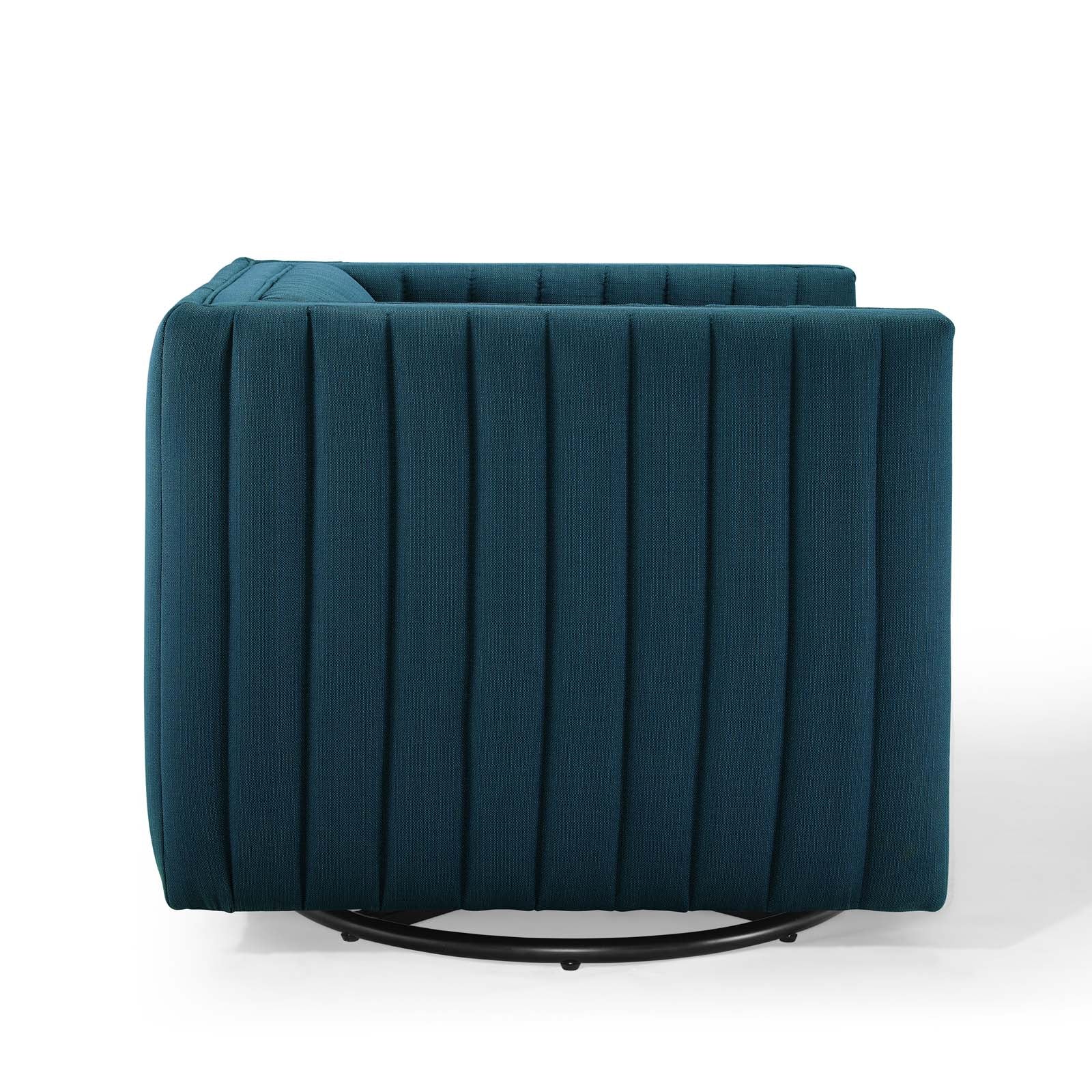 Modway Accent Chairs - Conjure Tufted Swivel Upholstered Armchair Azure