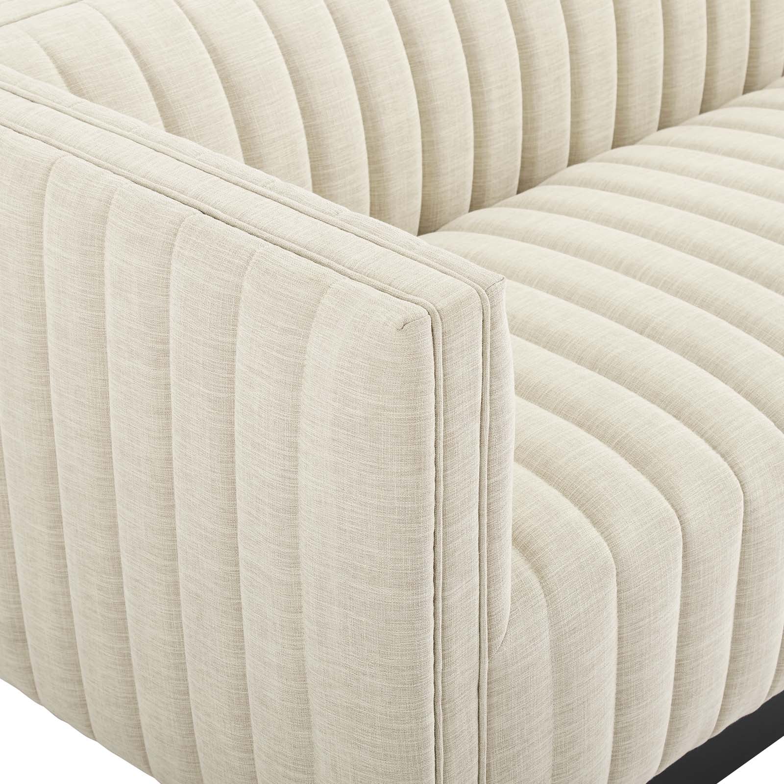 Modway Sofas & Couches - Conjure Tufted Upholstered Fabric Sofa Beige