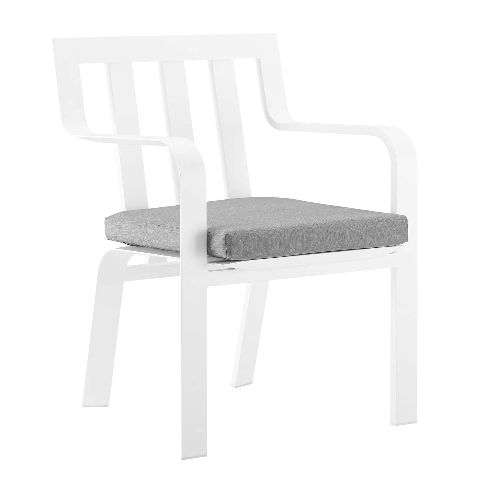 Modway Outdoor Chairs - Baxley Outdoor Patio Aluminum Armchair Set of 2 White Gray