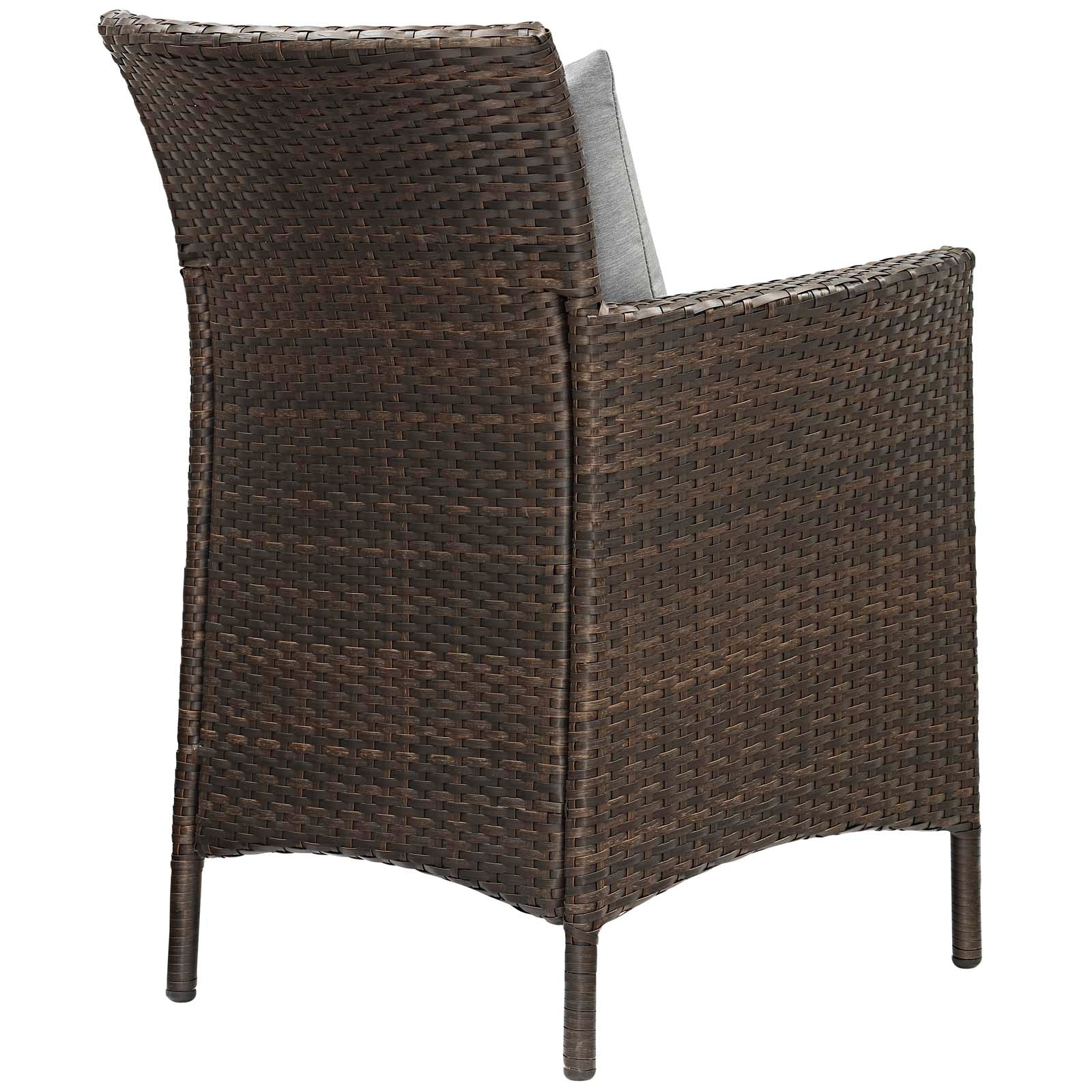 Modway Outdoor Chairs - Conduit Outdoor Patio Wicker Rattan Dining Armchair (Set of 2) Brown Gray