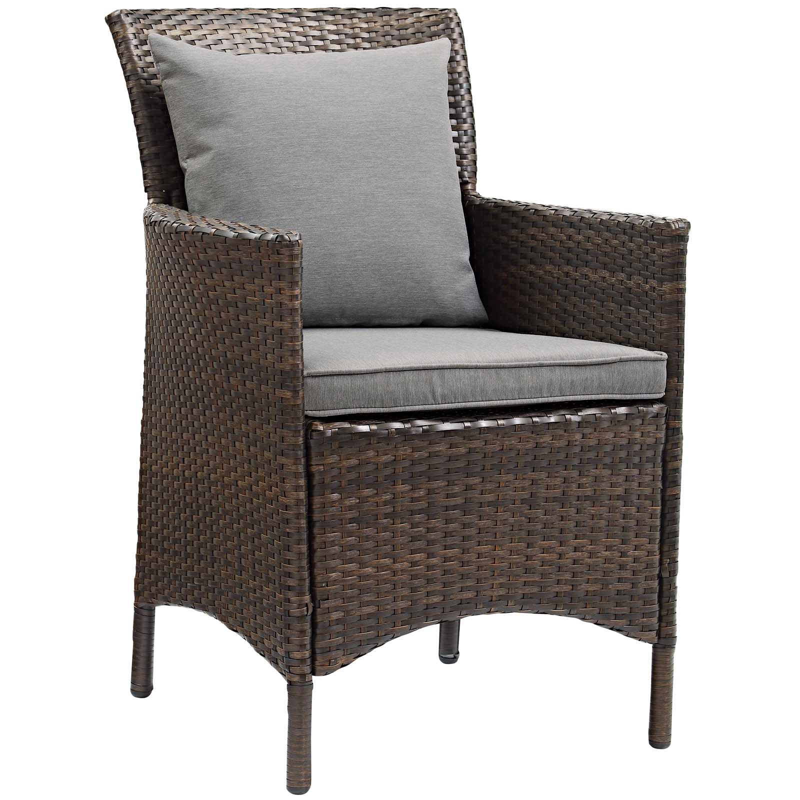 Modway Outdoor Dining Sets - Conduit 7 Piece Outdoor Patio Wicker Rattan Dining Set Brown Gray