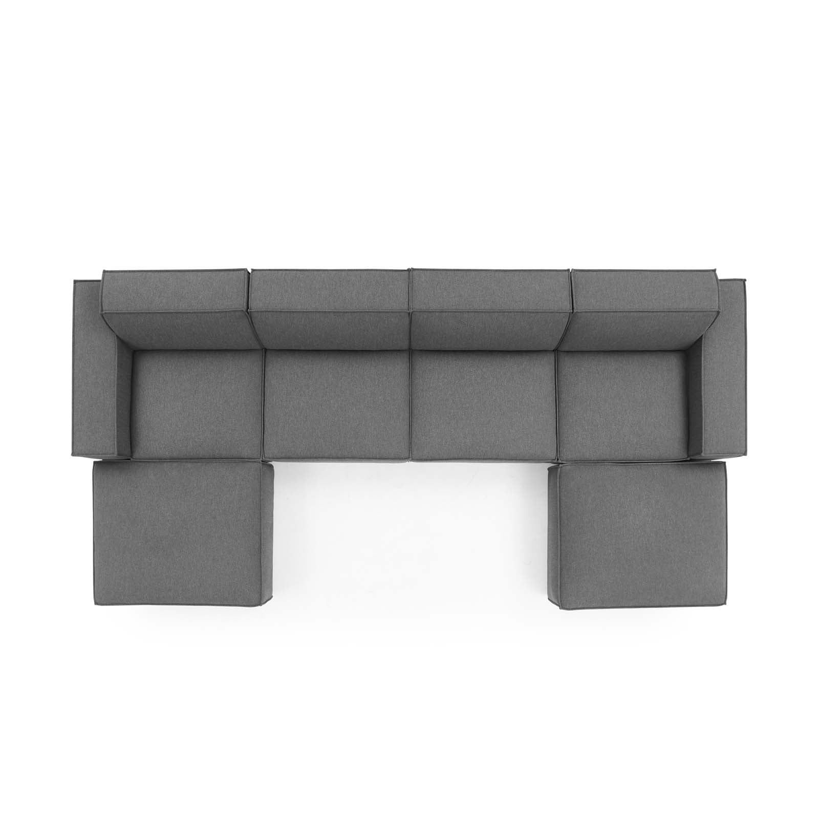 Modway Sectional Sofas - 164" Restore 6-Piece Sectional Sofa Charcoal