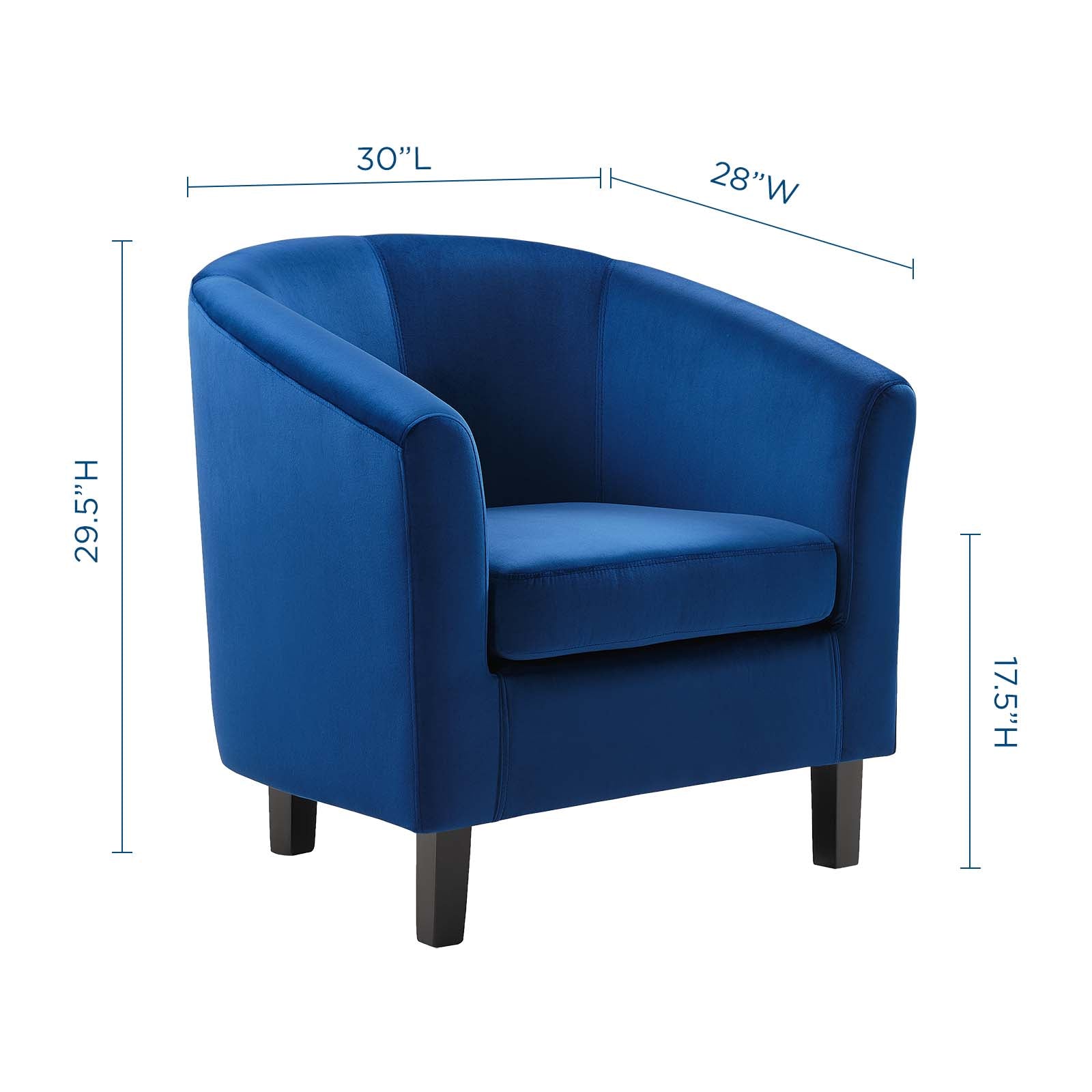 Modway Chairs - Prospect Performance Velvet Armchair Navy