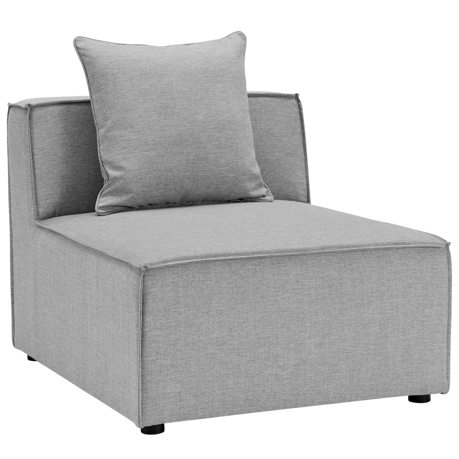 Modway Outdoor Chairs - Saybrook Outdoor Patio Upholstered Sectional Sofa Armless Chair Gray