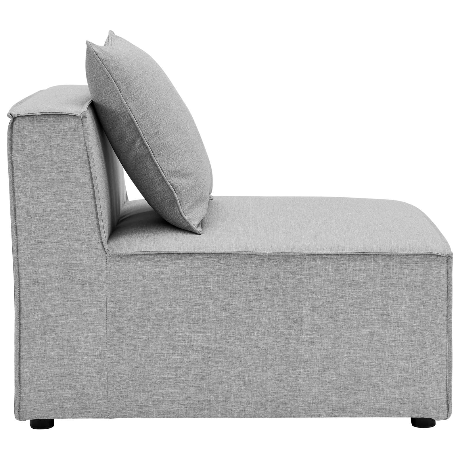 Modway Outdoor Chairs - Saybrook Outdoor Patio Upholstered Sectional Sofa Armless Chair Gray