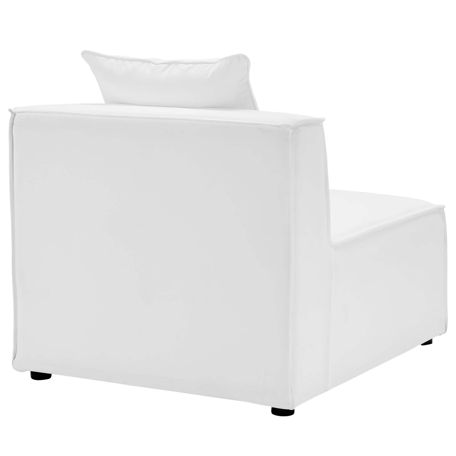 Modway Outdoor Chairs - Saybrook Outdoor Patio Upholstered Sectional Sofa Armless Chair White