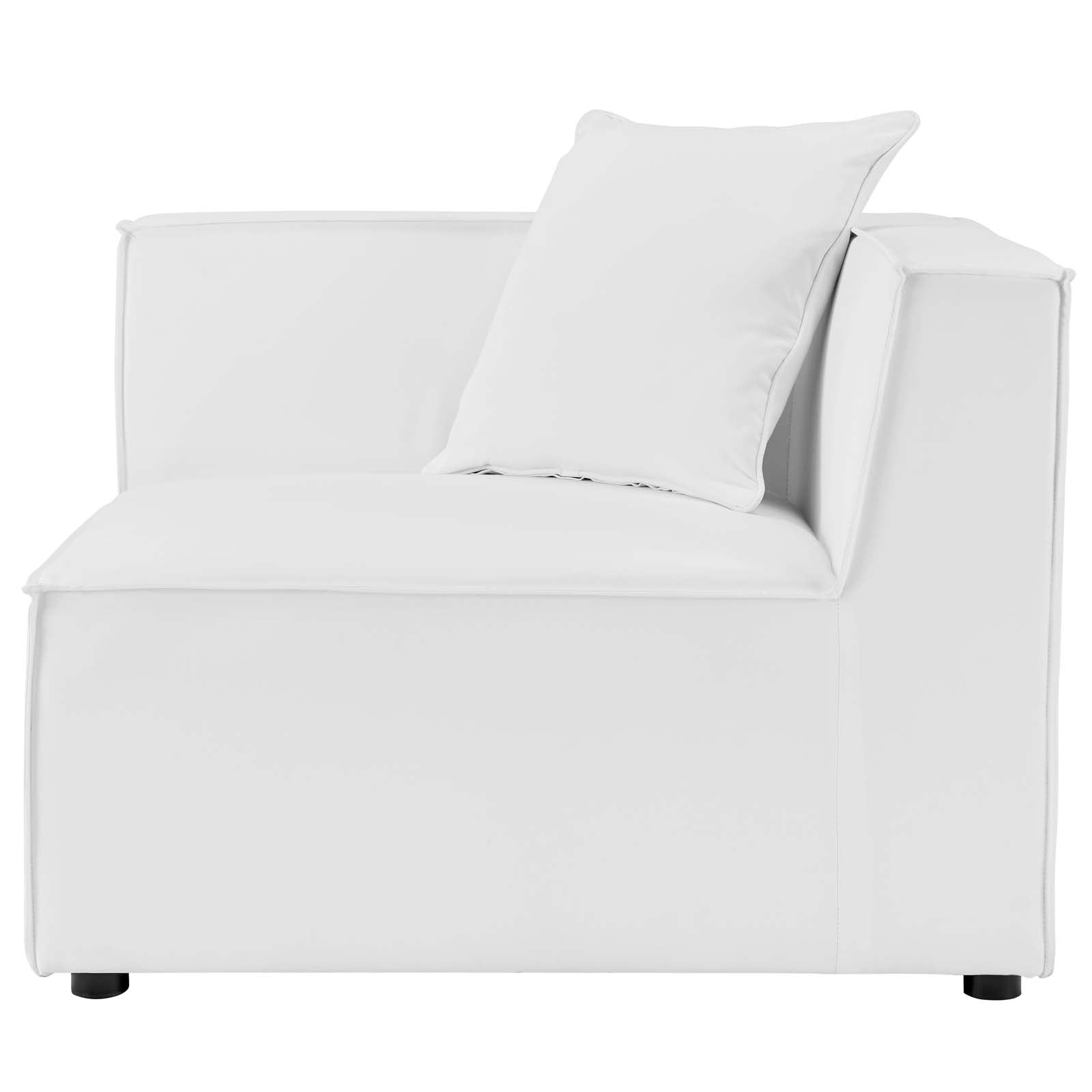 Modway Outdoor Chairs - Saybrook Outdoor Patio Upholstered Sectional Sofa Corner Chair White