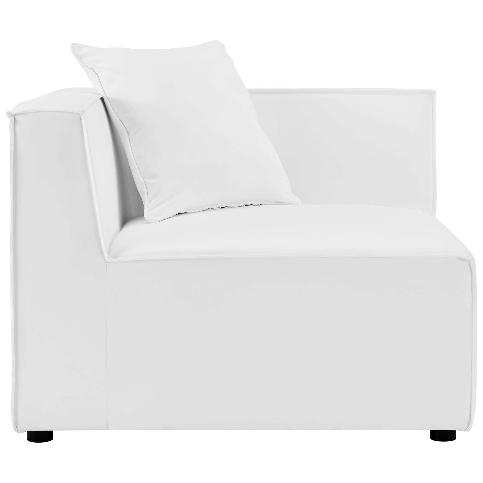 Modway Outdoor Chairs - Saybrook Outdoor Patio Upholstered Sectional Sofa Corner Chair White