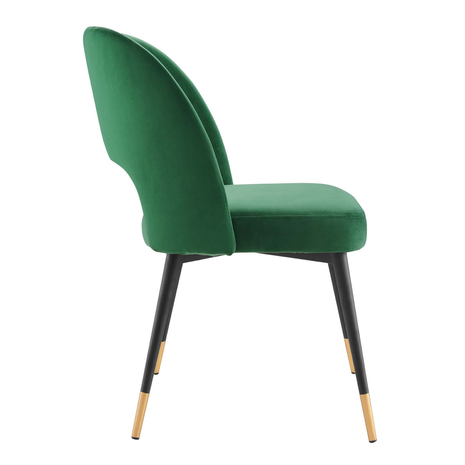 Modway Dining Chairs - Rouse Performance Velvet Dining Side Chair Emerald