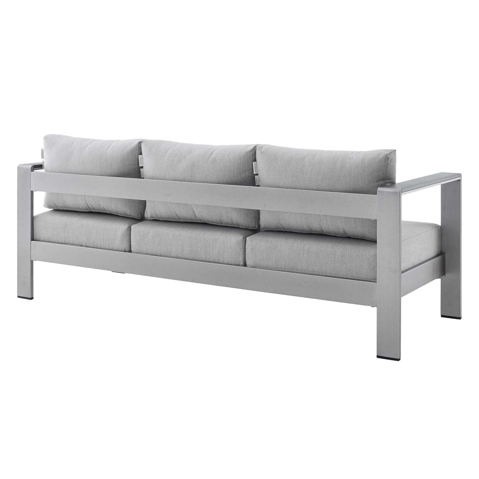 Modway Outdoor Sofas - Shore Sunbrella Fabric Aluminum Outdoor Patio Sofa Silver Gray