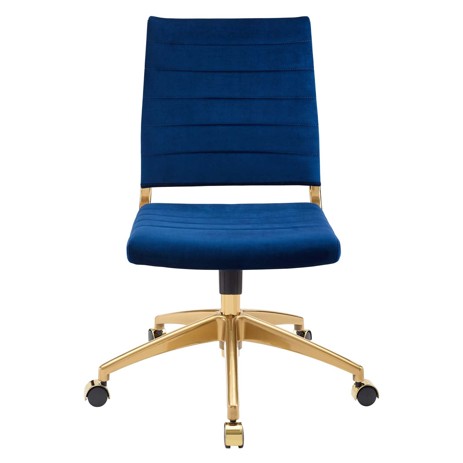 Modway Task Chairs - Jive Armless Mid Back Performance Velvet Office Chair Navy