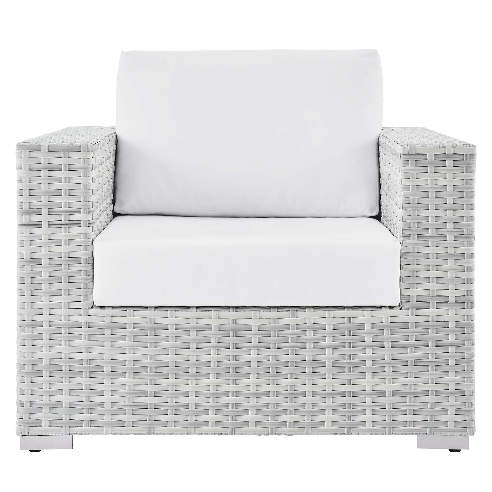 Modway Outdoor Chairs - Convene Outdoor Patio Armchair Light Gray White