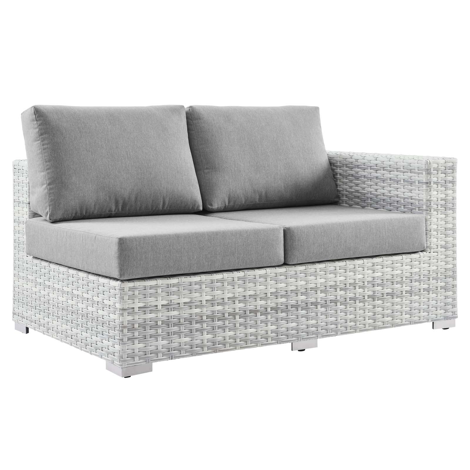 Modway Outdoor Sofas - Convene Outdoor Patio Right-Arm Loveseat Light Gray