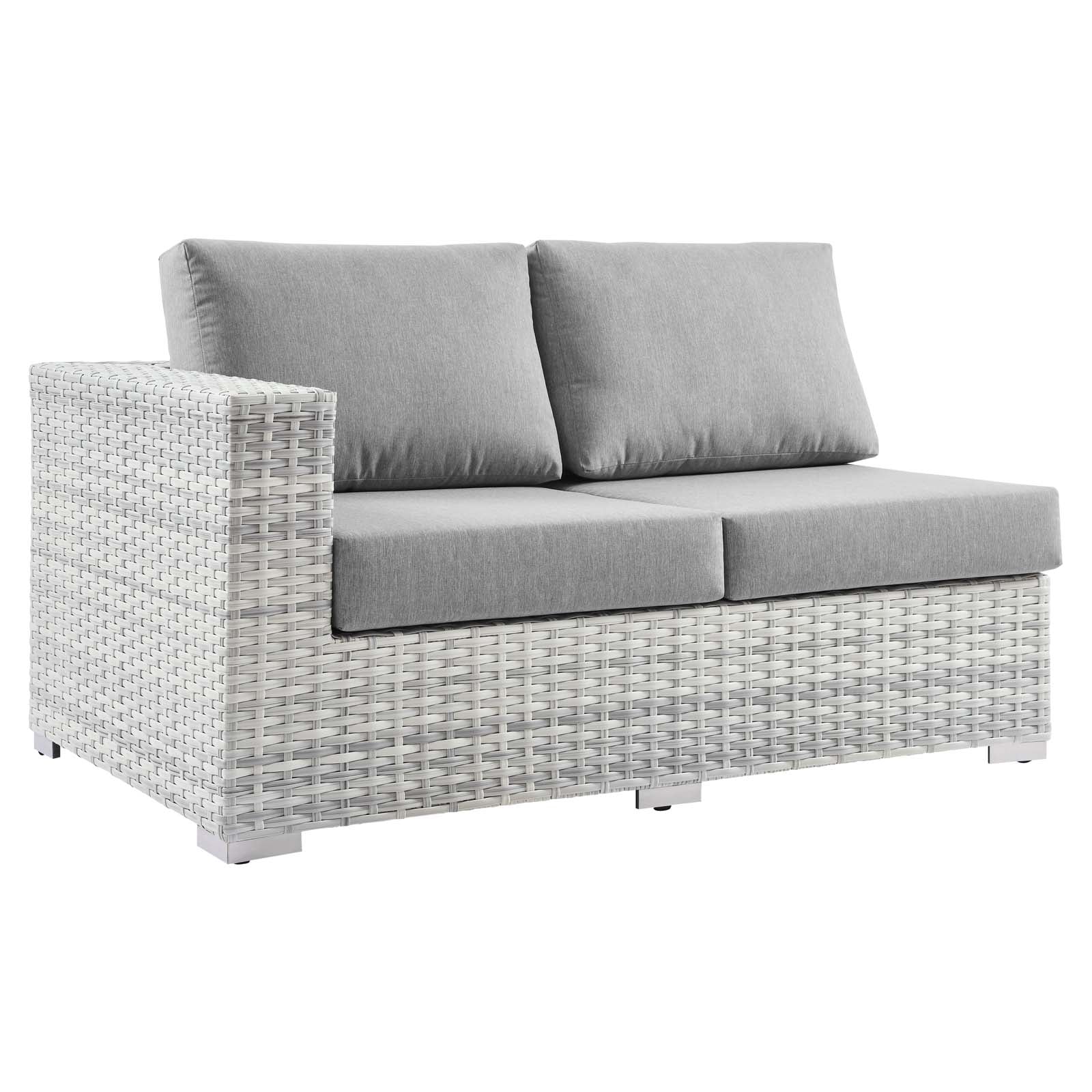 Modway Outdoor Sofas - Convene Outdoor Patio Left-Arm Loveseat Light Gray