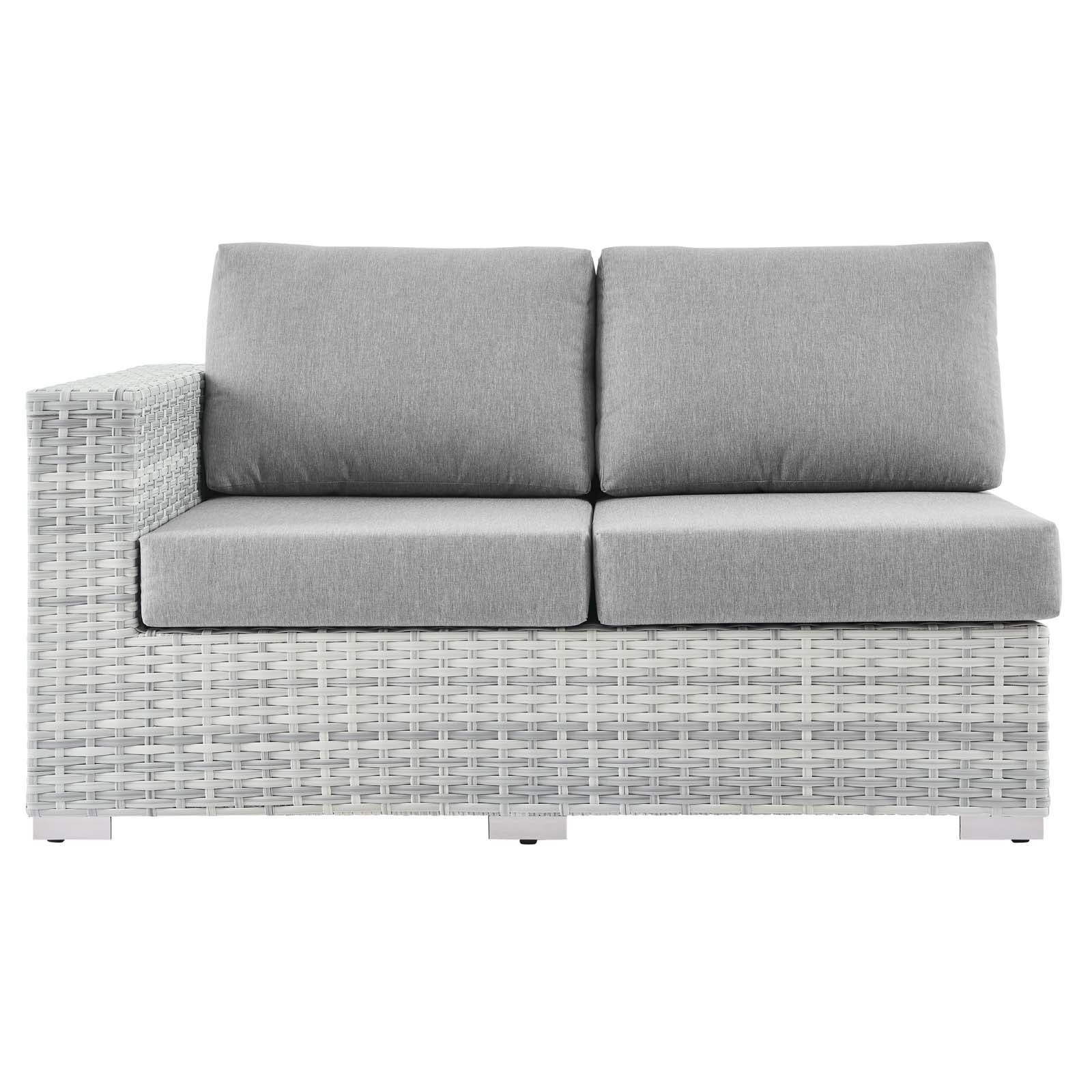 Modway Outdoor Sofas - Convene Outdoor Patio Left-Arm Loveseat Light Gray