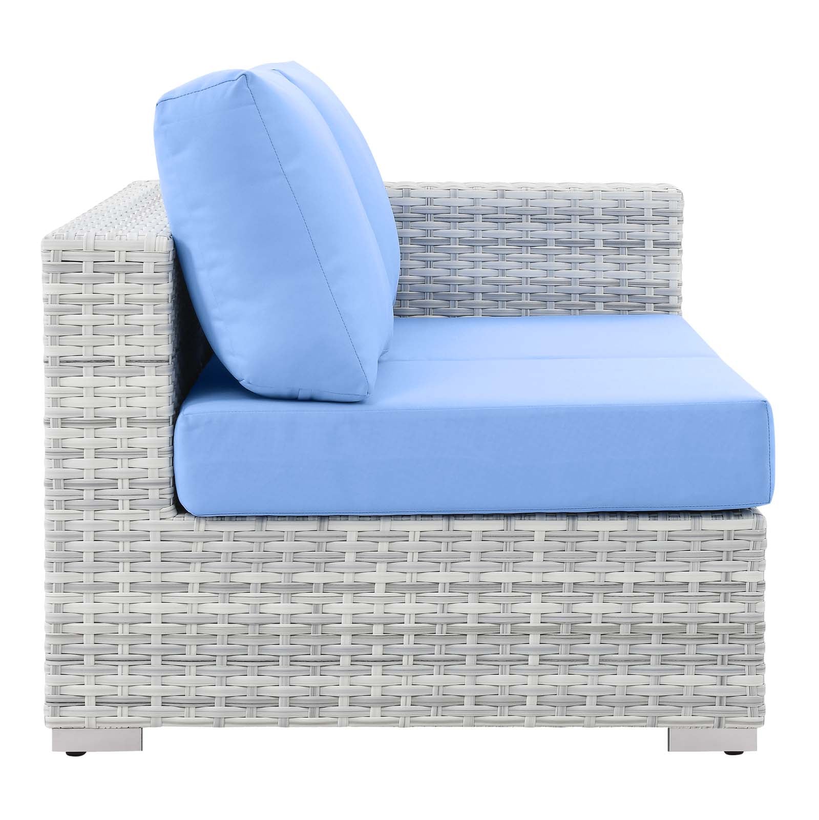 Modway Outdoor Sofas - Convene Outdoor Patio Left-Arm Loveseat Light Gray Light Blue