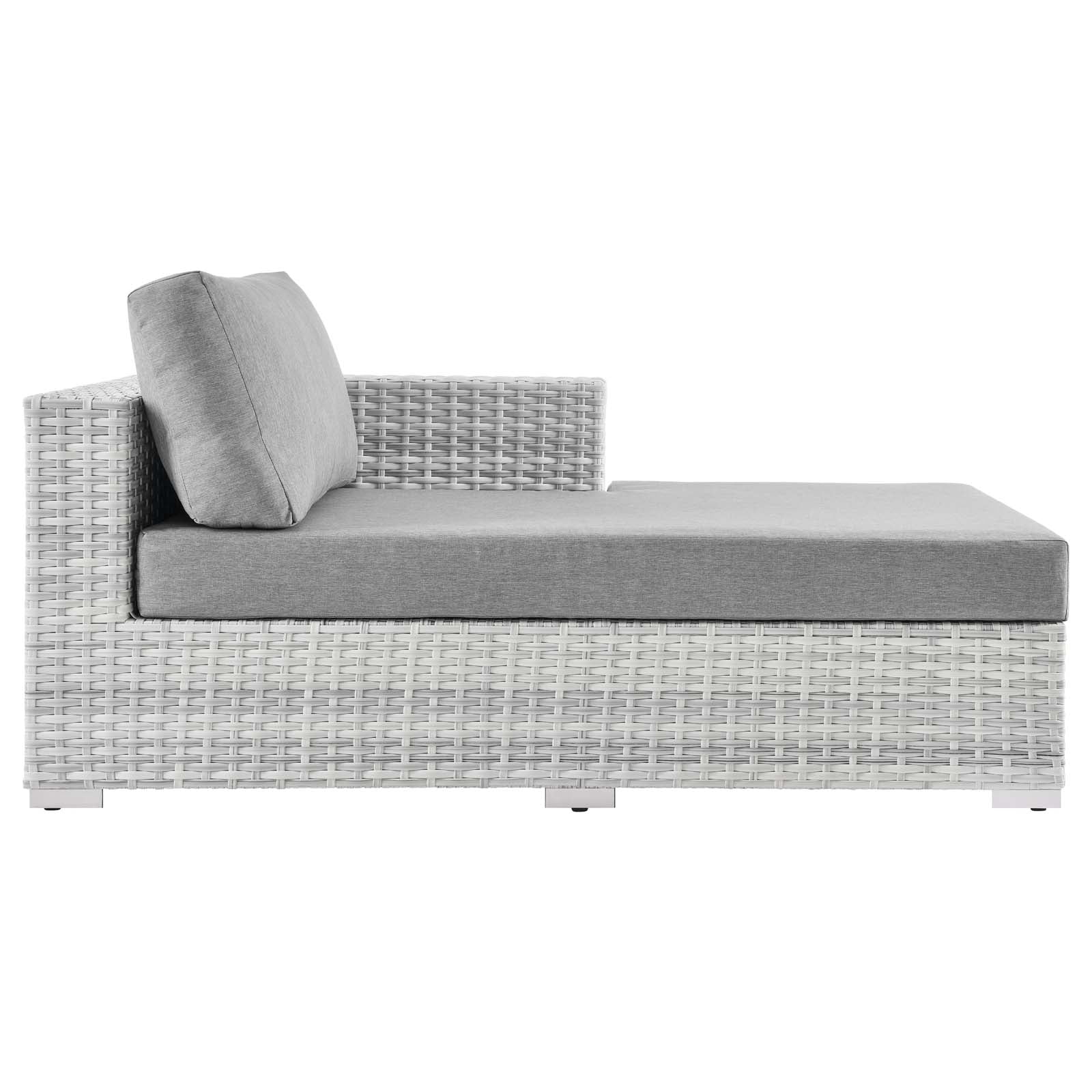 Modway Outdoor Sofas - Convene Outdoor Patio Right Chaise Light Gray