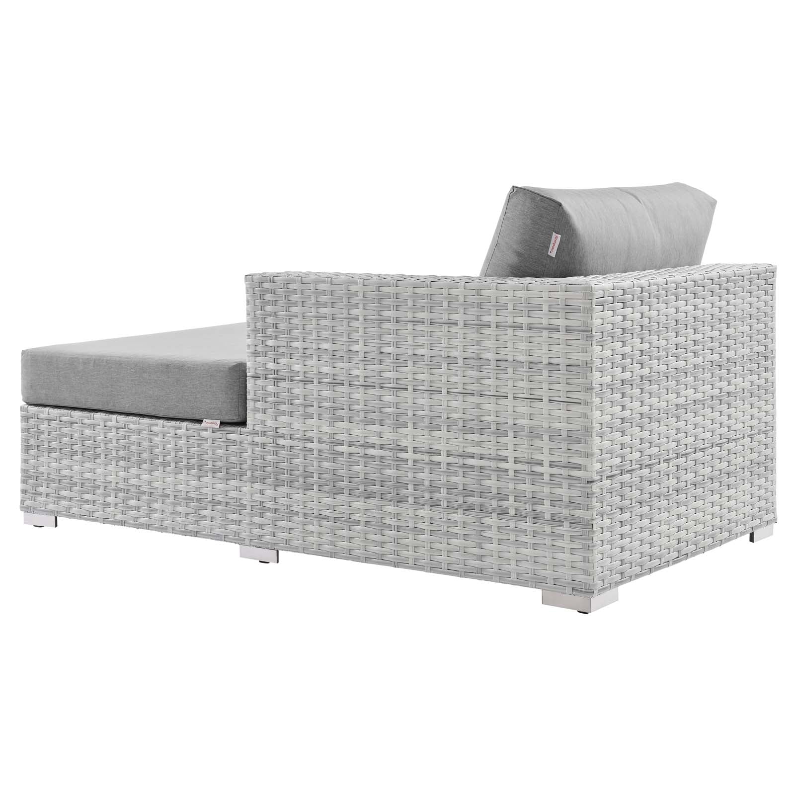 Modway Outdoor Sofas - Convene Outdoor Patio Right Chaise Light Gray