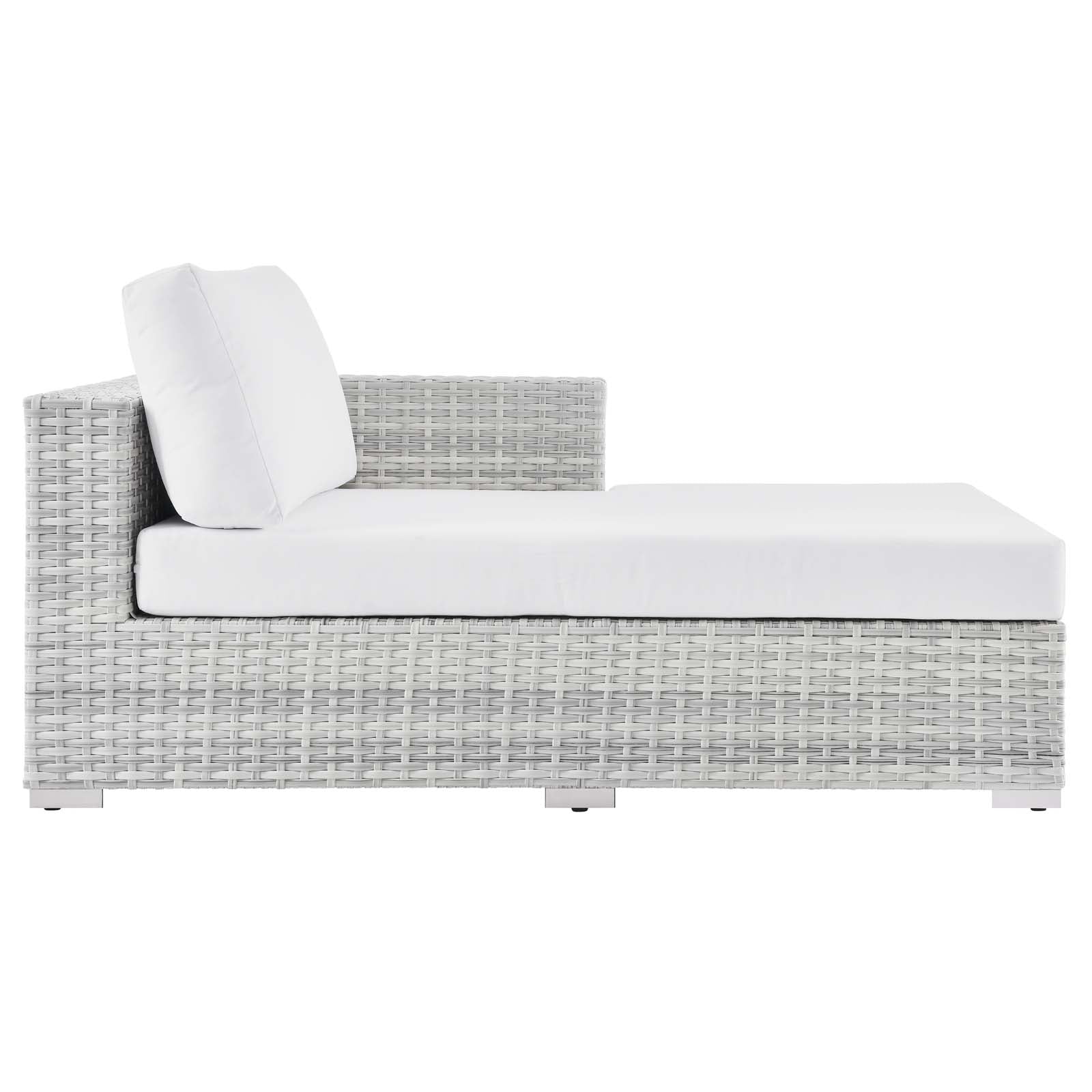 Modway Outdoor Sofas - Convene Outdoor Patio Right Chaise Light Gray White