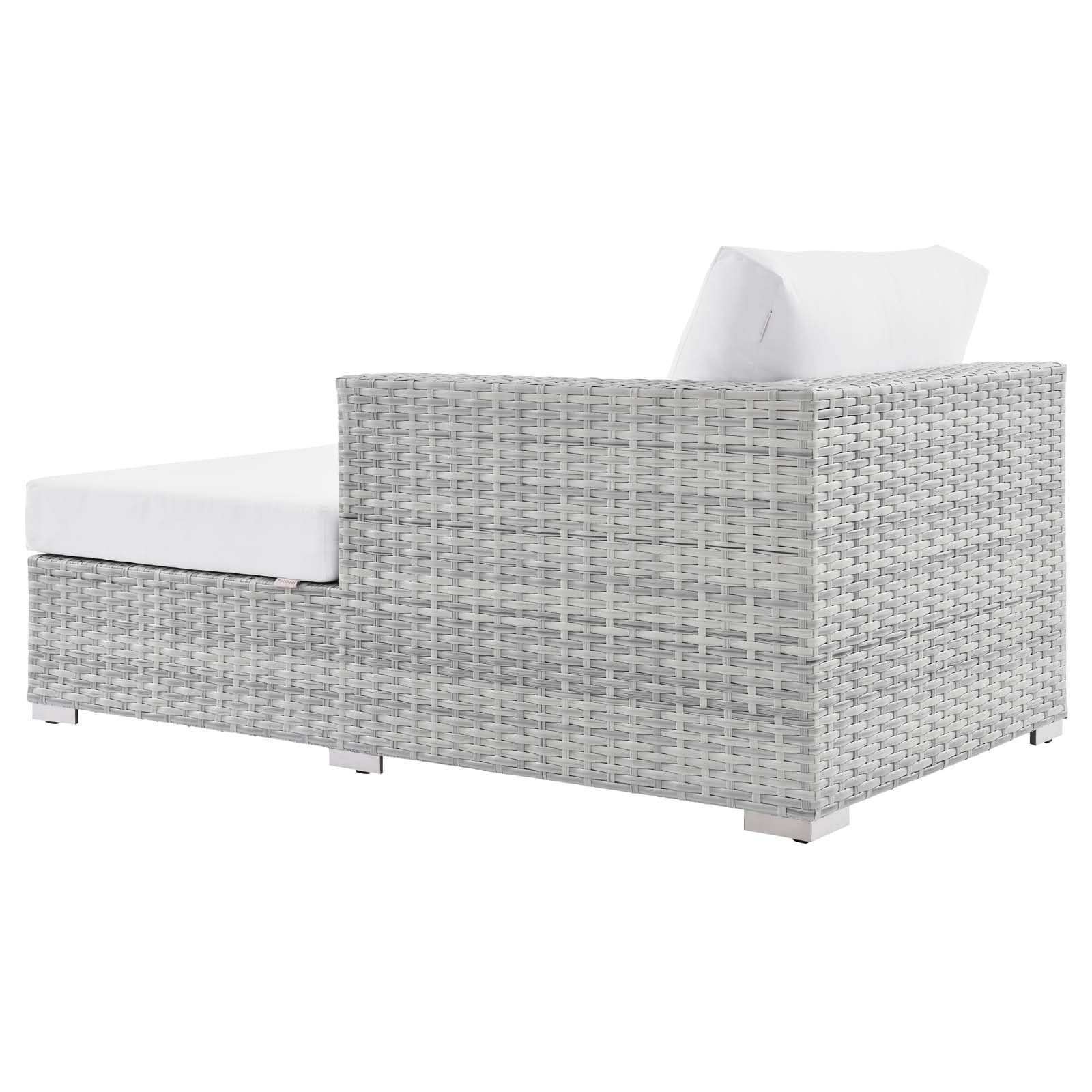 Modway Outdoor Sofas - Convene Outdoor Patio Right Chaise Light Gray White