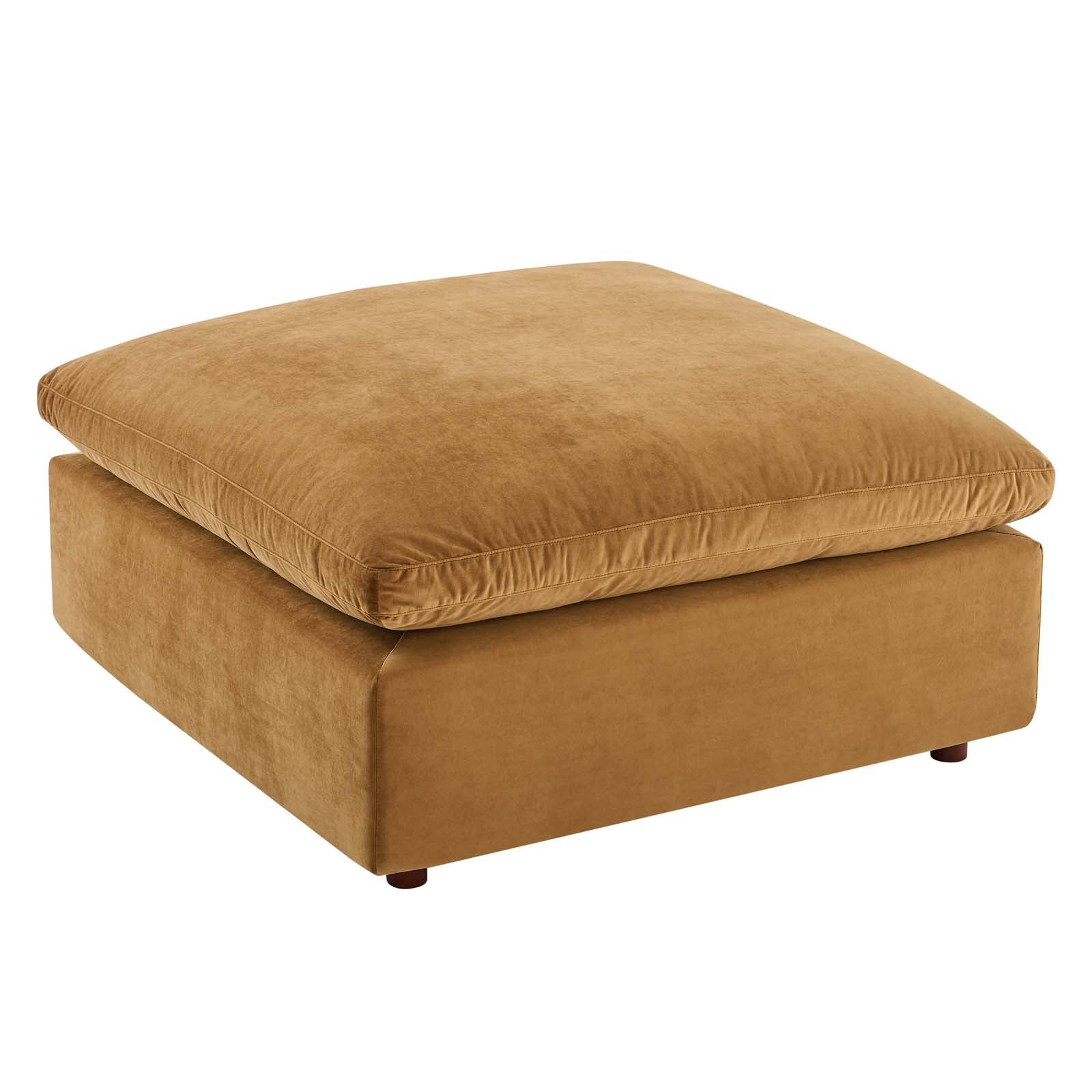 Modway Ottomans & Stools - Commix Down Filled Overstuffed Performance Velvet Ottoman Cognac