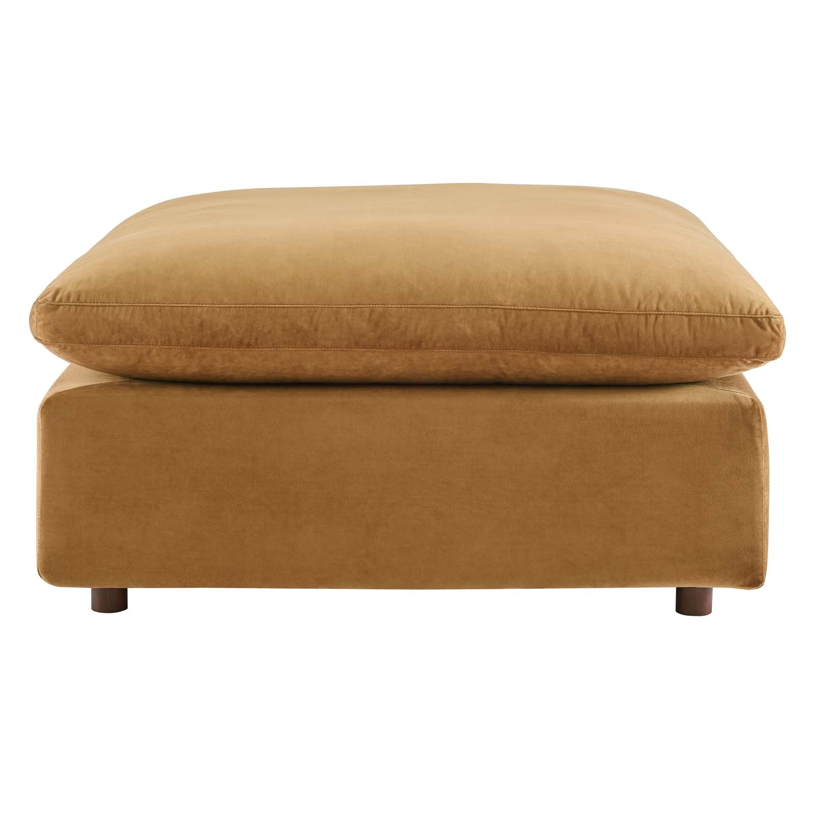 Modway Ottomans & Stools - Commix Down Filled Overstuffed Performance Velvet Ottoman Cognac