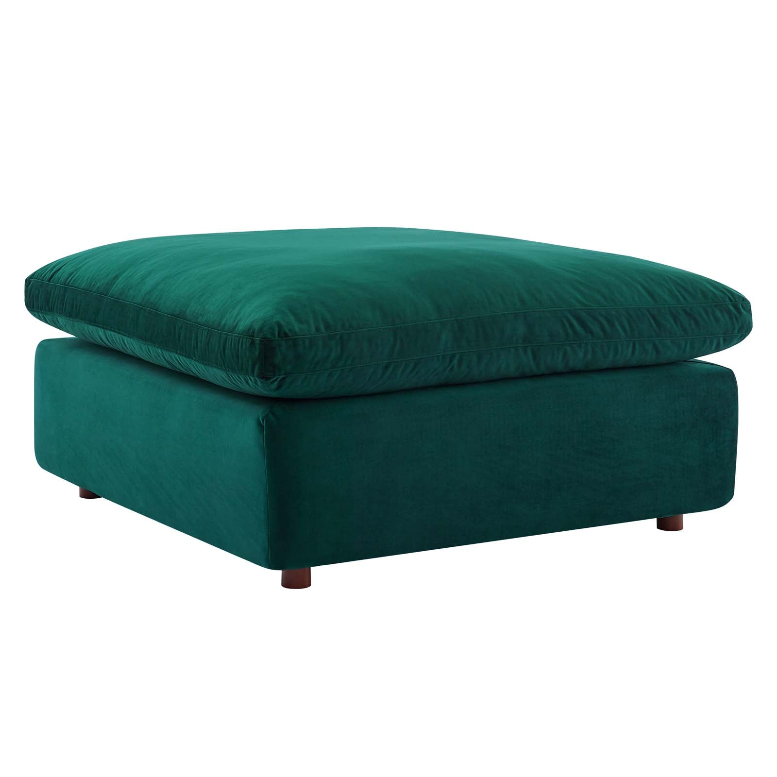 Modway Ottomans & Stools - Commix Down Filled Overstuffed Performance Velvet Ottoman Green