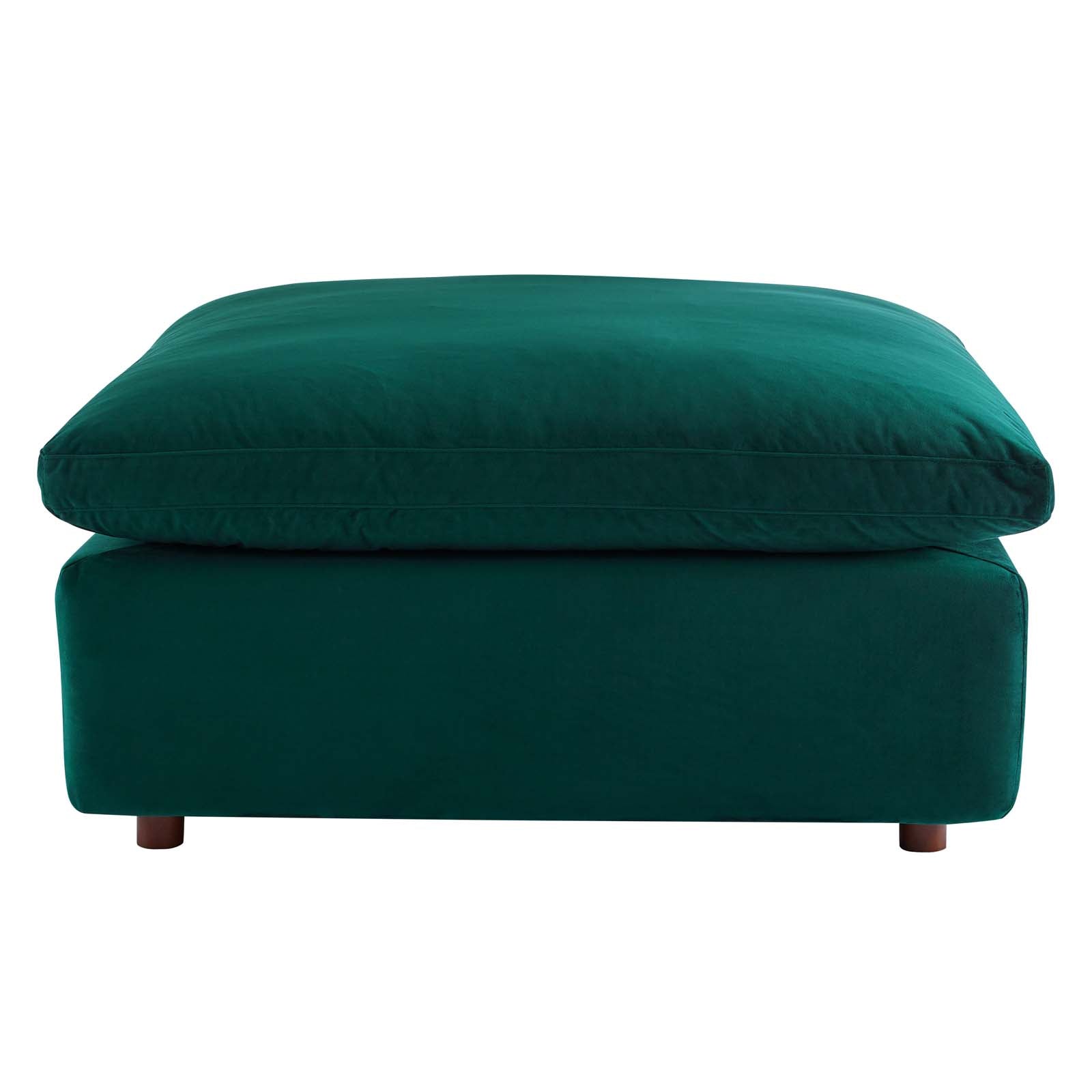 Modway Ottomans & Stools - Commix Down Filled Overstuffed Performance Velvet Ottoman Green