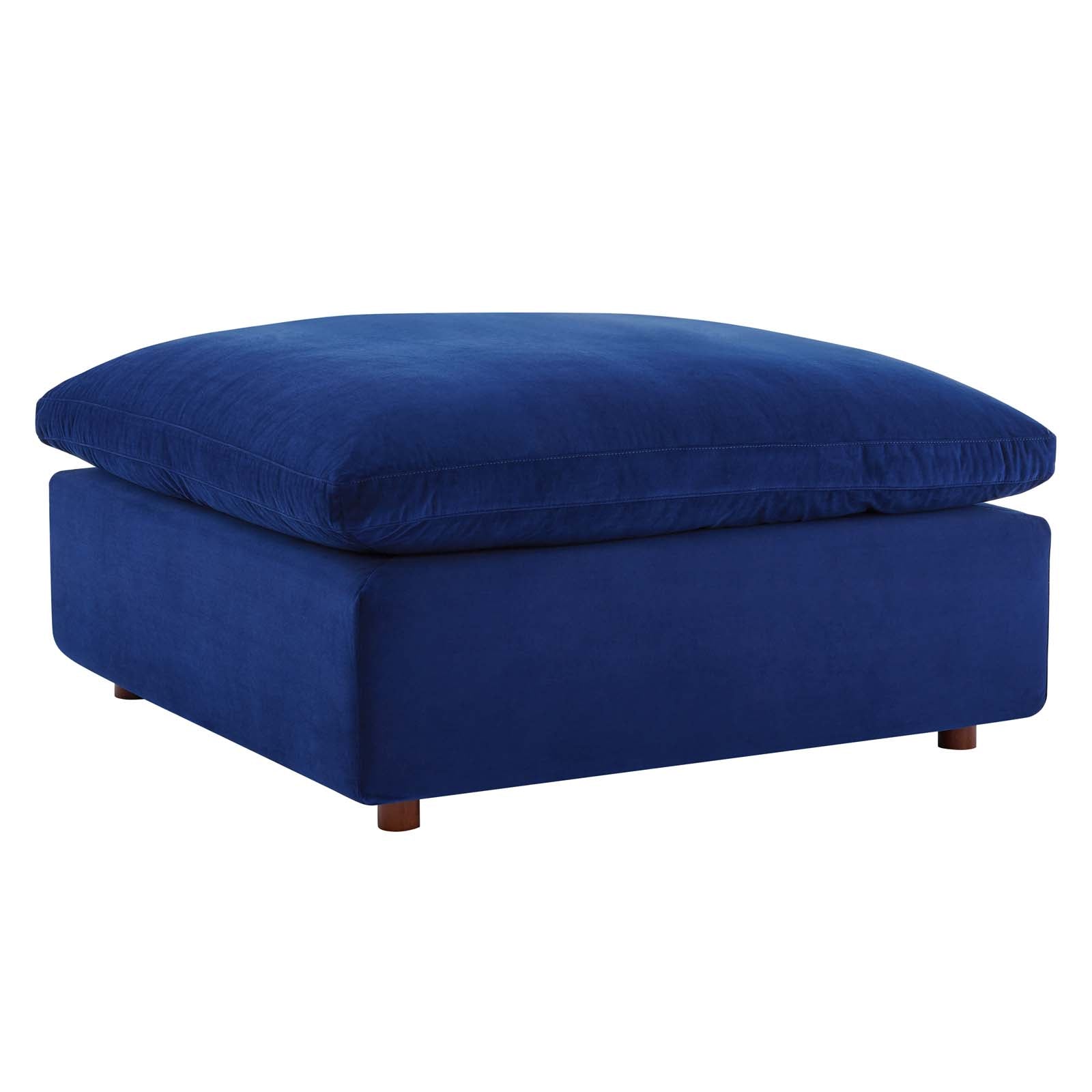 Modway Ottomans & Stools - Commix Down Filled Overstuffed Performance Velvet Ottoman Navy