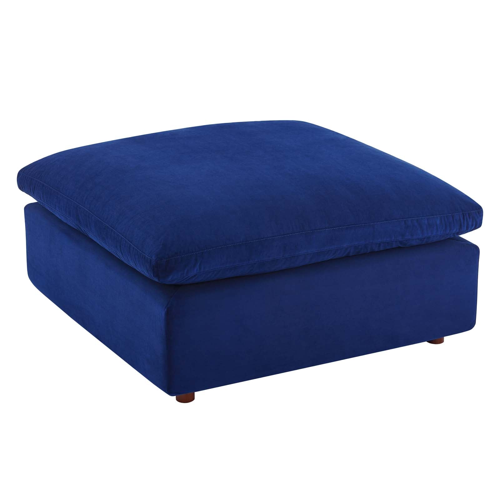 Modway Ottomans & Stools - Commix Down Filled Overstuffed Performance Velvet Ottoman Navy