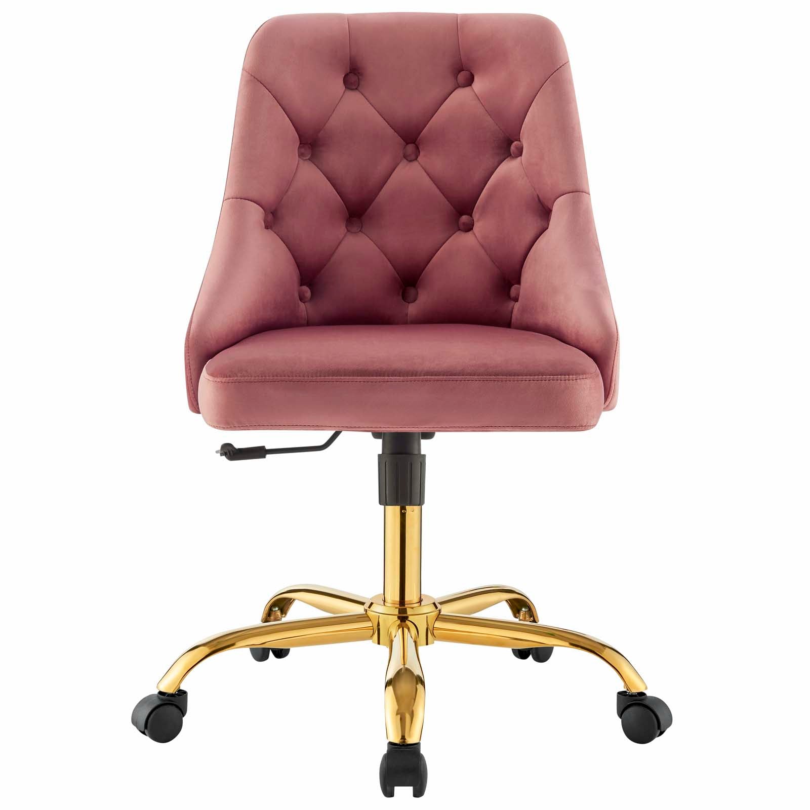 Modway Task Chairs - Distinct Tufted Swivel Performance Velvet Office Chair Gold Dusty Rose