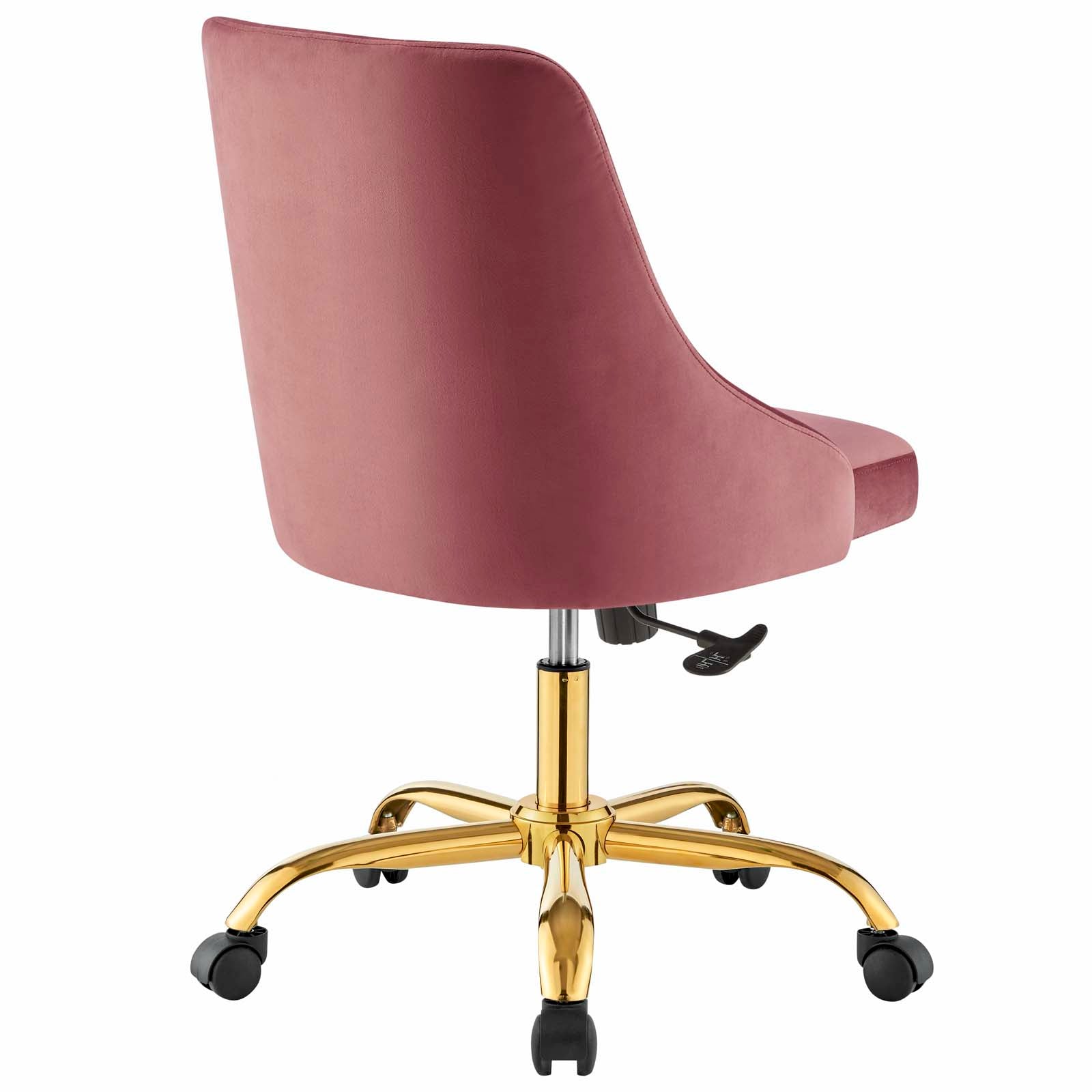 Modway Task Chairs - Distinct Tufted Swivel Performance Velvet Office Chair Gold Dusty Rose