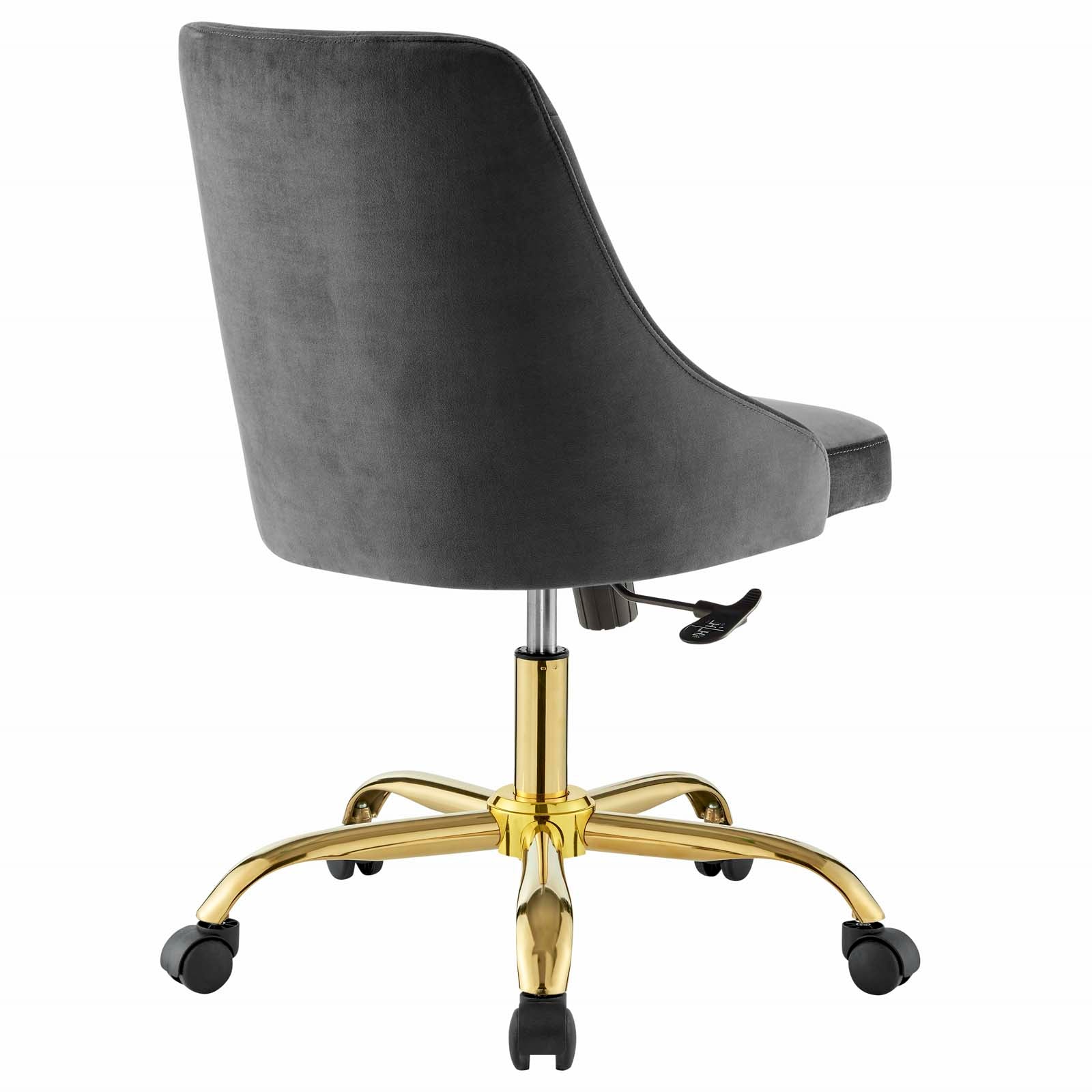 Modway Task Chairs - Distinct Tufted Swivel Performance Velvet Office Chair Gold Gray