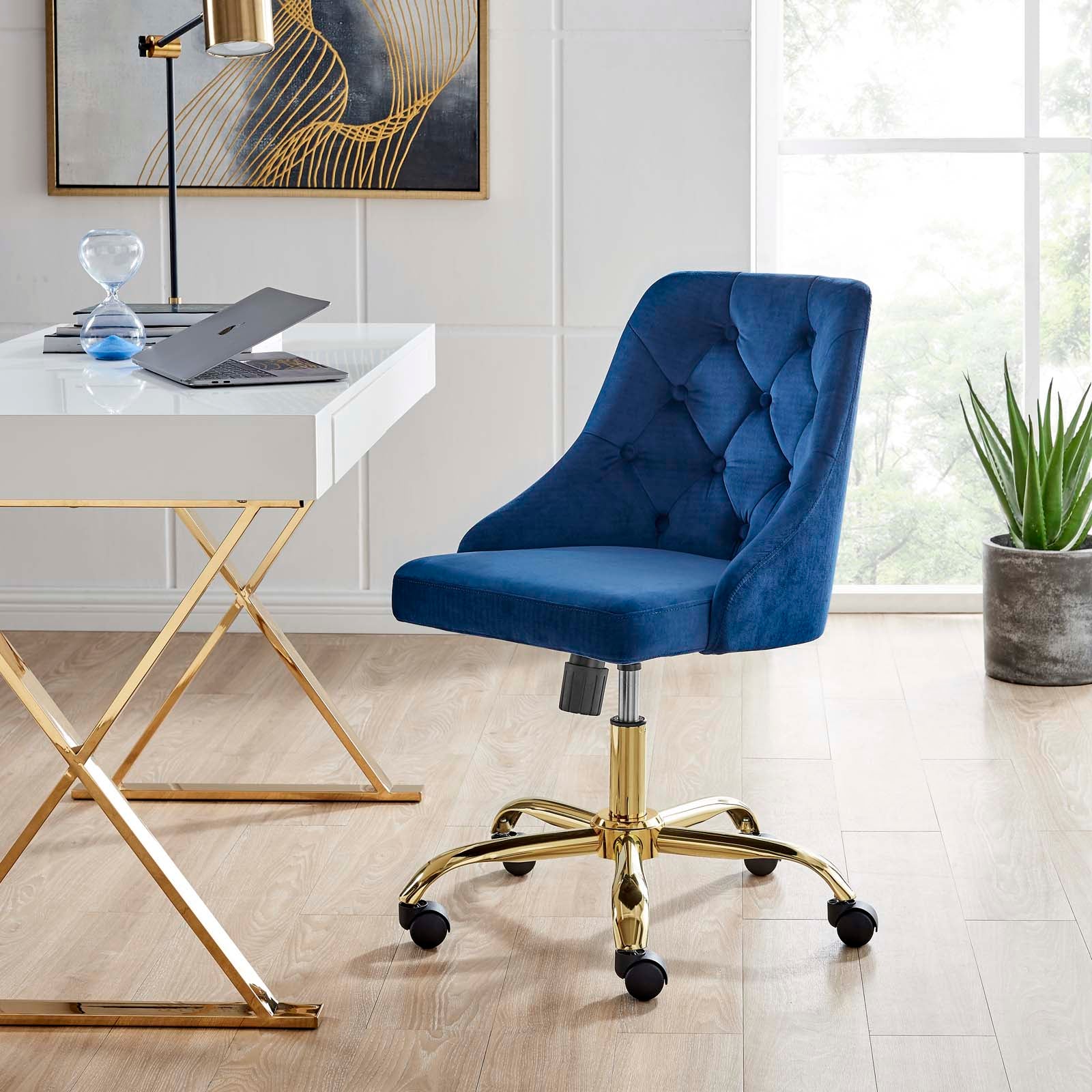 Navy office discount chair with arms