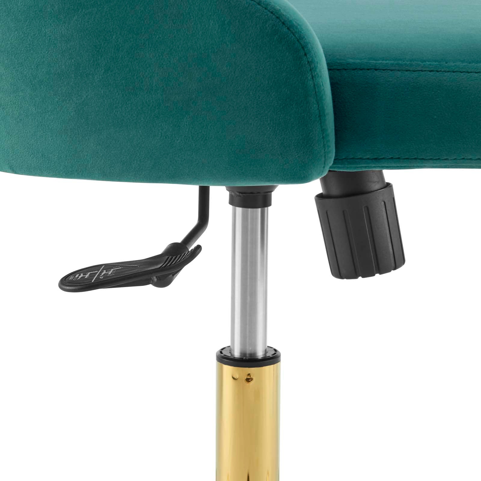 Modway Task Chairs - Distinct Tufted Swivel Performance Velvet Office Chair Gold Teal