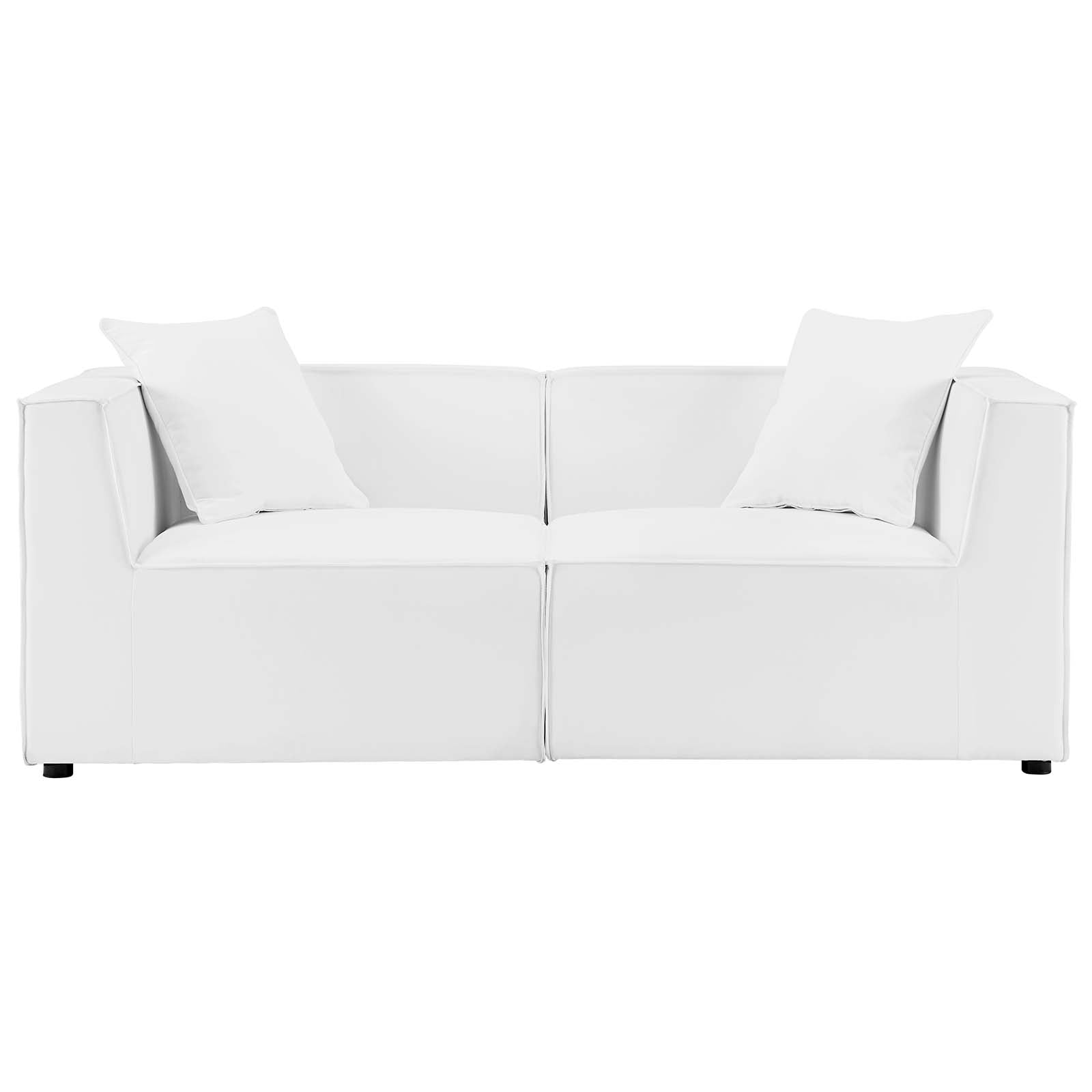 Modway Outdoor Sofas - Saybrook Outdoor Patio Upholstered 2-Piece Sectional Sofa Loveseat White