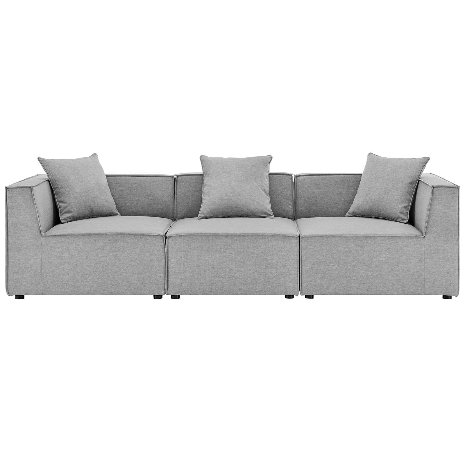 Modway Outdoor Sofas - Saybrook Outdoor Patio 3-Piece Sectional Sofa Gray