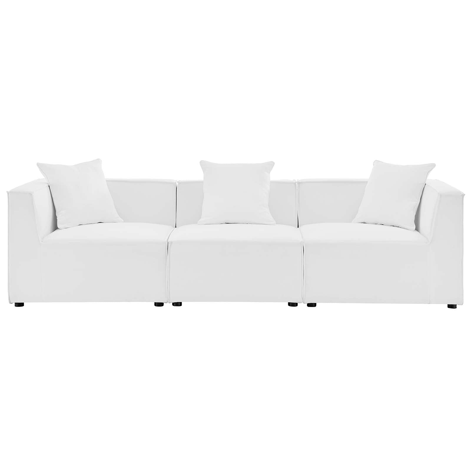 Modway Outdoor Sofas - Saybrook Outdoor Patio 3-Piece Sectional Sofa White