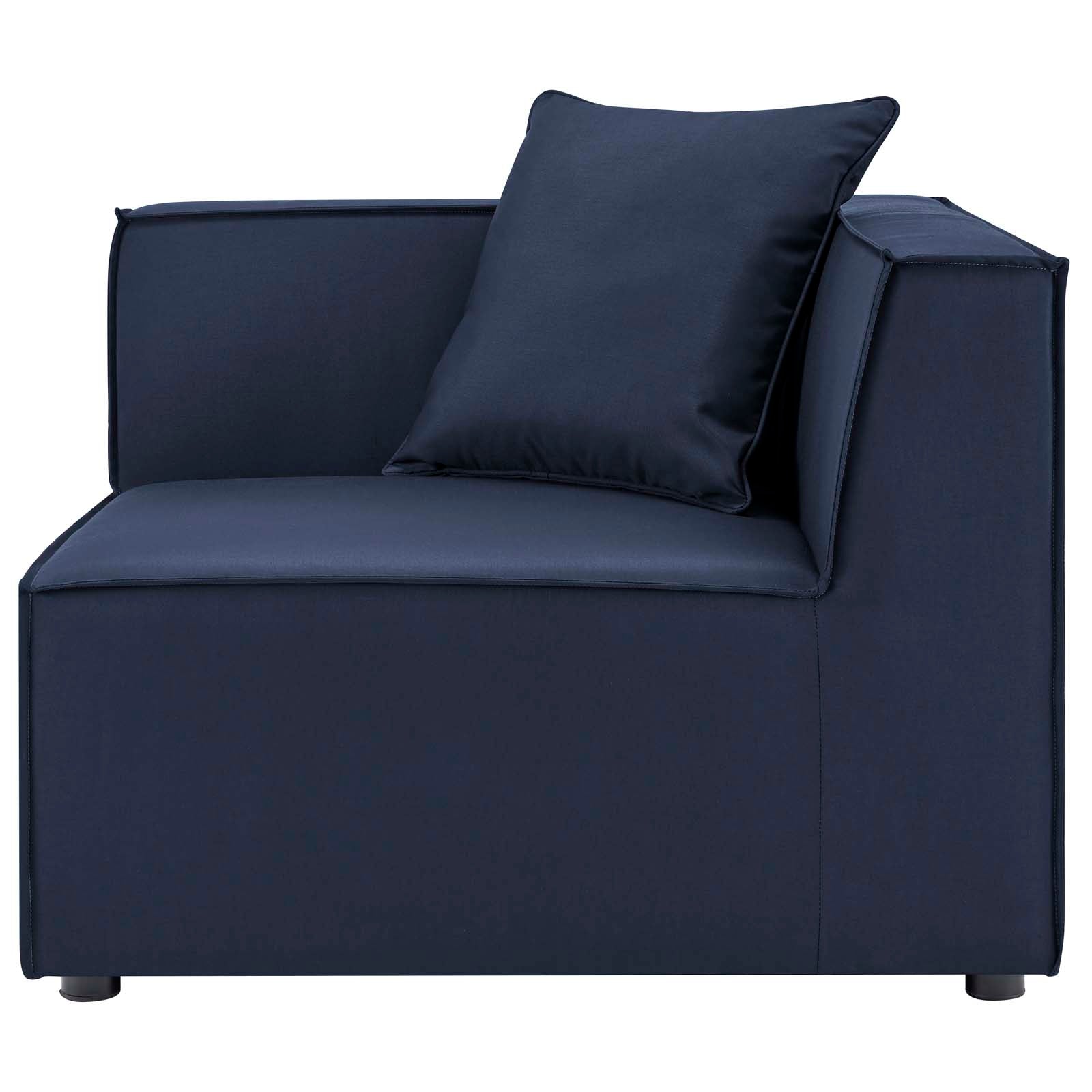 Modway Outdoor Sofas - Saybrook 138" Outdoor Patio Upholstered 6-Piece Sectional Sofa Navy