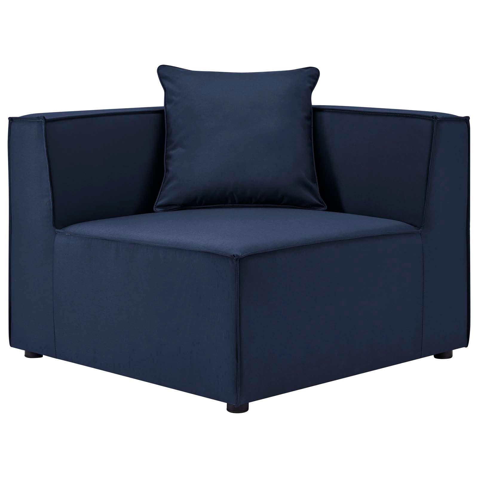 Modway Outdoor Sofas - Saybrook Outdoor Patio Upholstered 7-Piece Sectional Sofa Navy