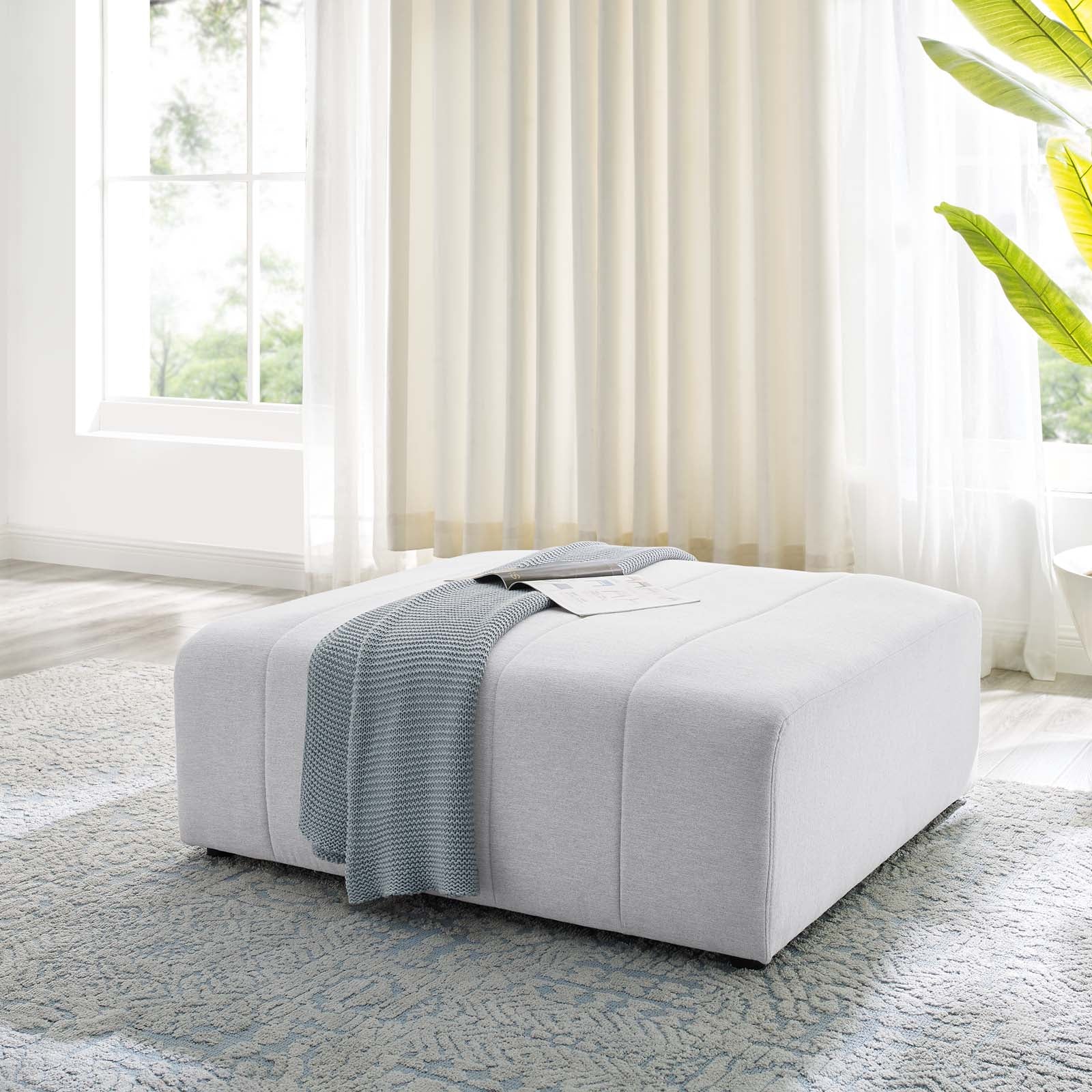 Modway Ottomans & Stools - Bartlett Upholstered Fabric Ottoman Ivory