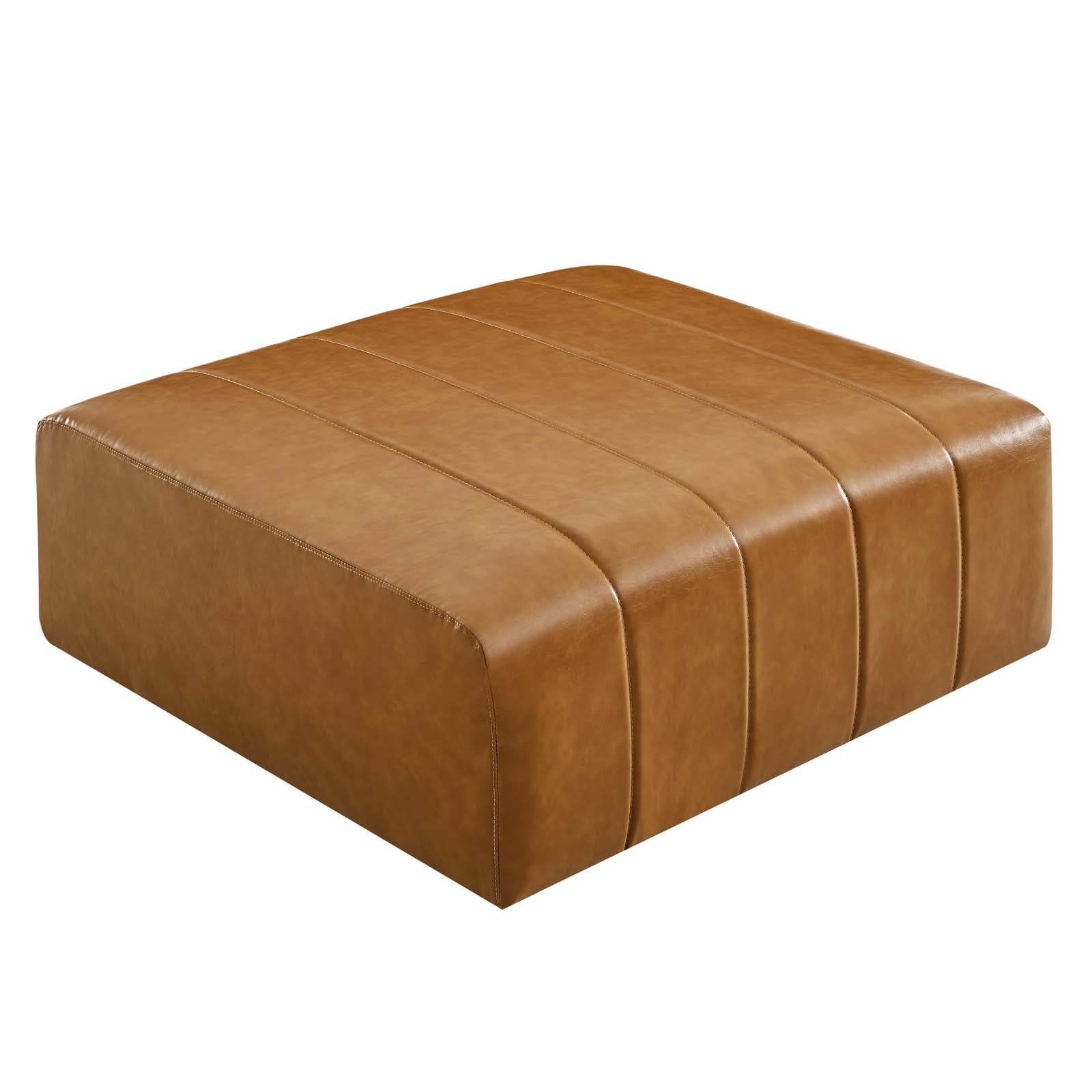 Modway Ottomans & Stools - Bartlett Vegan Leather Ottoman Tan