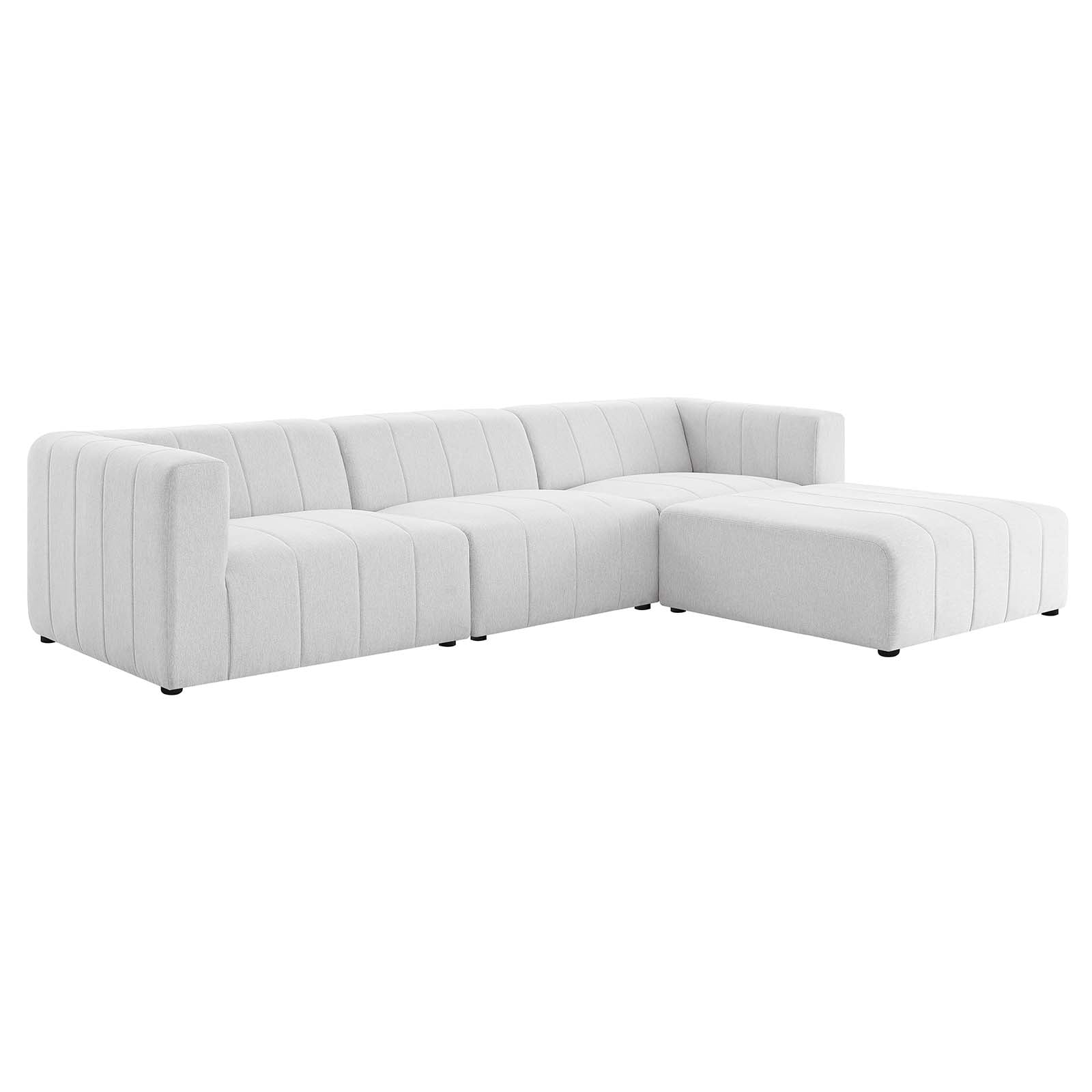 Modway Sectional Sofas - Bartlett Upholstered Fabric 27.5 " H 4-Piece Sectional Sofa Ivory