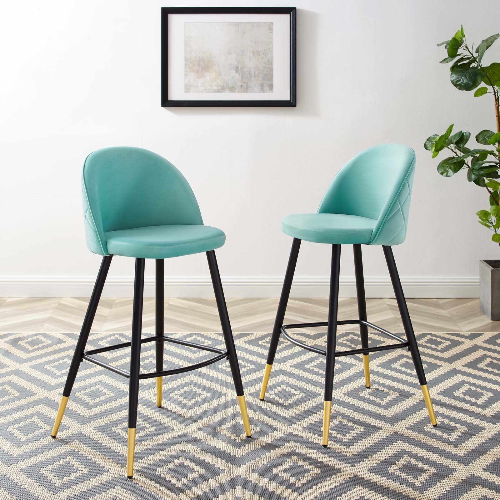 Velvet teal best sale bar stools