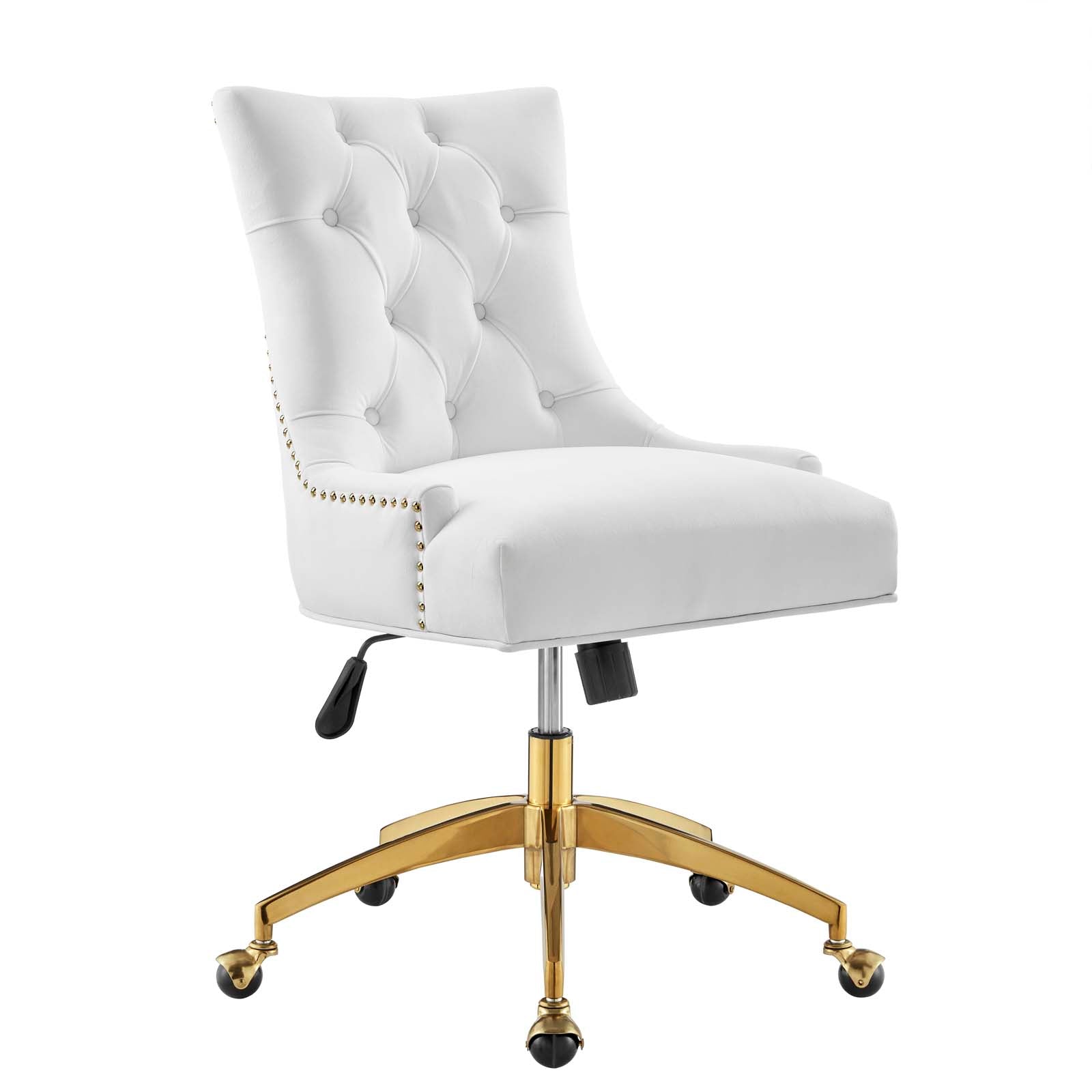 Modway Task Chairs - Regent Tufted Performance Velvet Office Chair Gold White