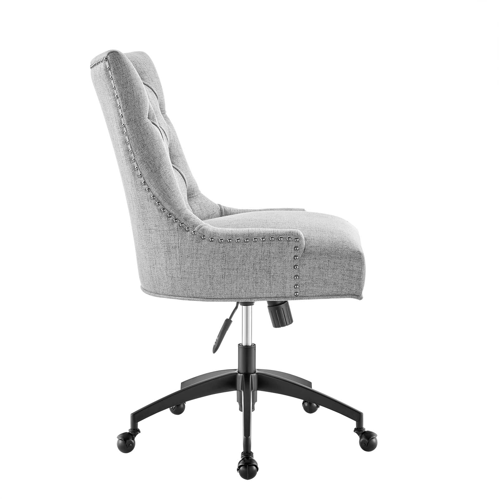 Modway Task Chairs - Regent Tufted Fabric Office Chair Black Light Gray