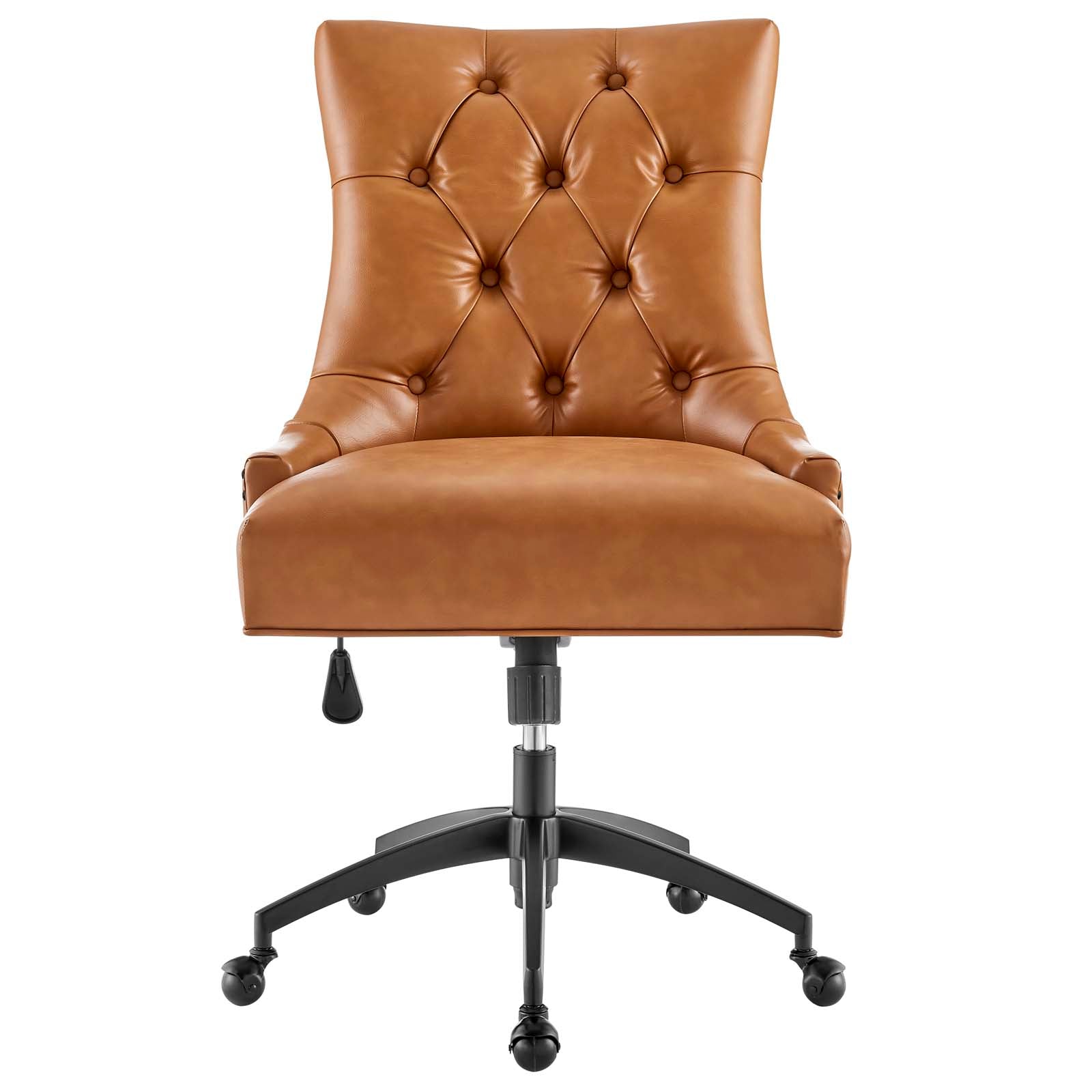 Modway Task Chairs - Regent Tufted Vegan Leather Office Chair Black Tan