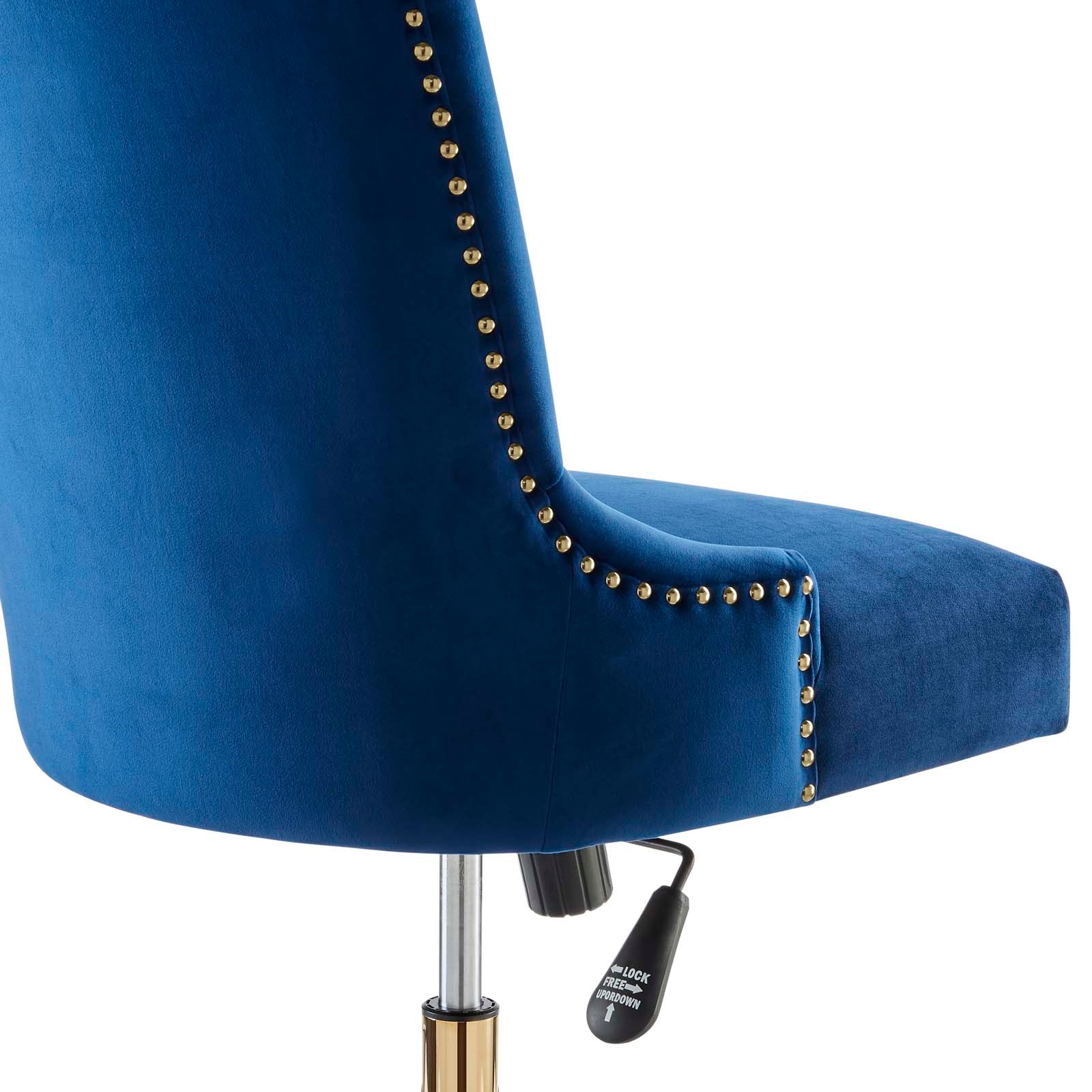 Modway Task Chairs - Empower Channel Tufted Performance Velvet Office Chair Gold Navy