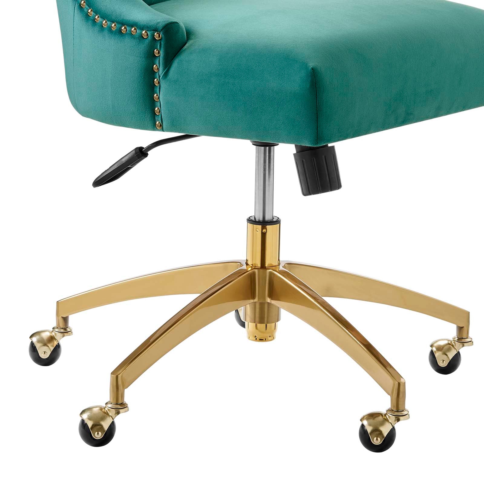 Modway Task Chairs - Empower Channel Tufted Performance Velvet Office Chair Gold Teal