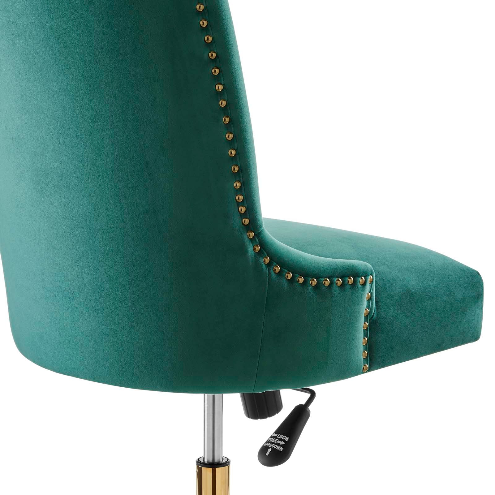 Modway Task Chairs - Empower Channel Tufted Performance Velvet Office Chair Gold Teal